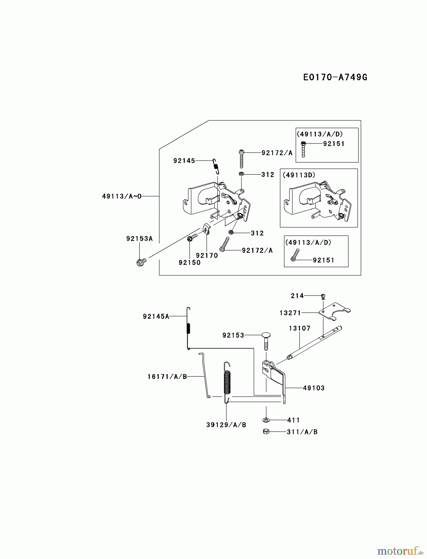  Kawasaki Motoren Motoren Vertikal FH641V - DS25 bis FS481V - BS13 FS481V-BS04 - Kawasaki FS481V 4-Stroke Engine CONTROL-EQUIPMENT