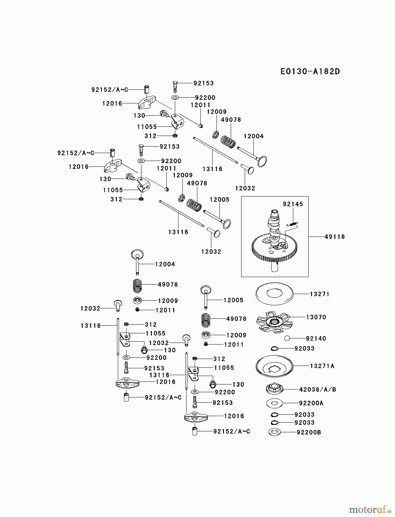  Kawasaki Motoren Motoren Vertikal FH641V - DS25 bis FS481V - BS13 FS481V-AS05 - Kawasaki FS481V 4-Stroke Engine VALVE/CAMSHAFT