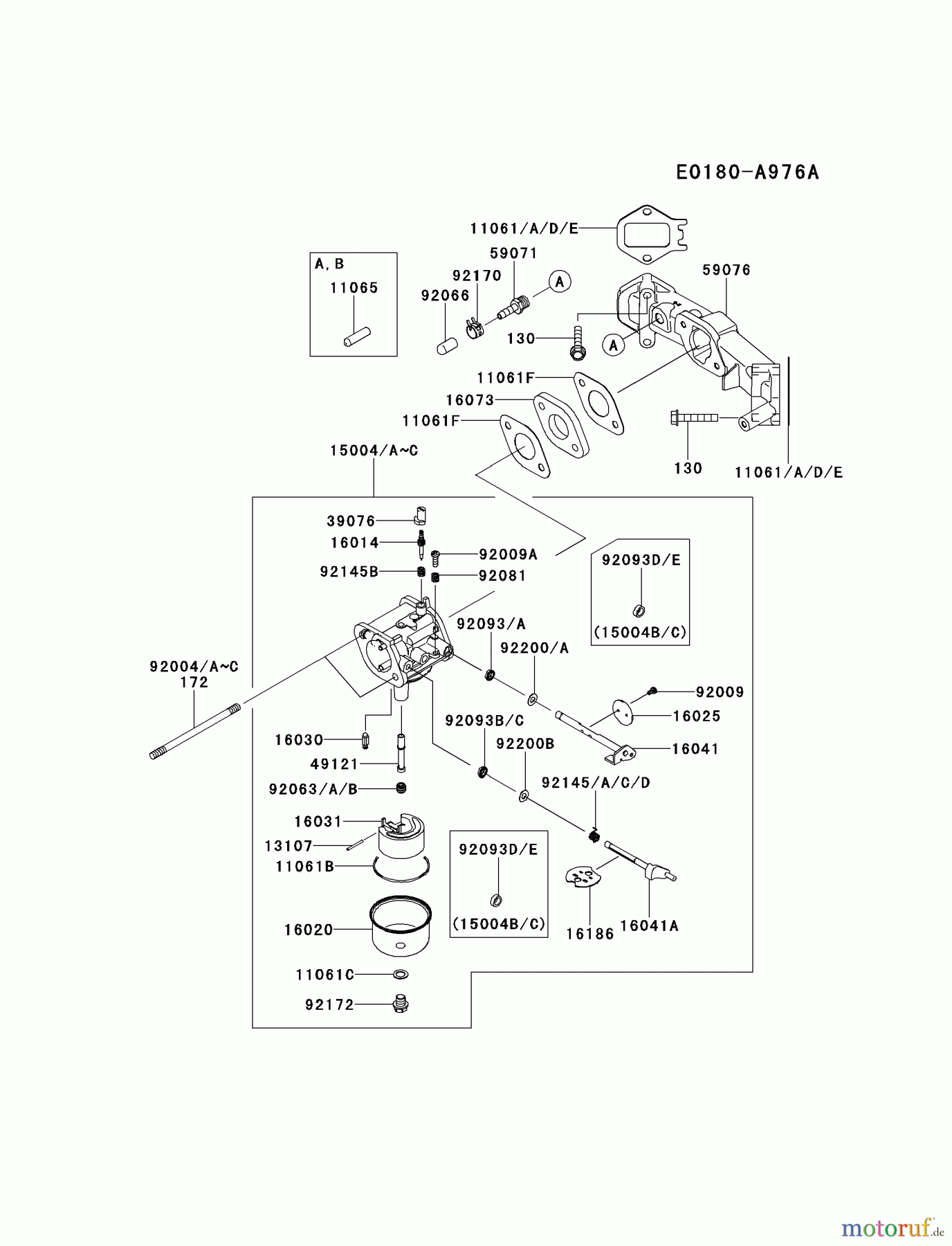  Kawasaki Motoren Motoren Vertikal FH641V - DS25 bis FS481V - BS13 FS481V-AS06 - Kawasaki FS481V 4-Stroke Engine CARBURETOR #2