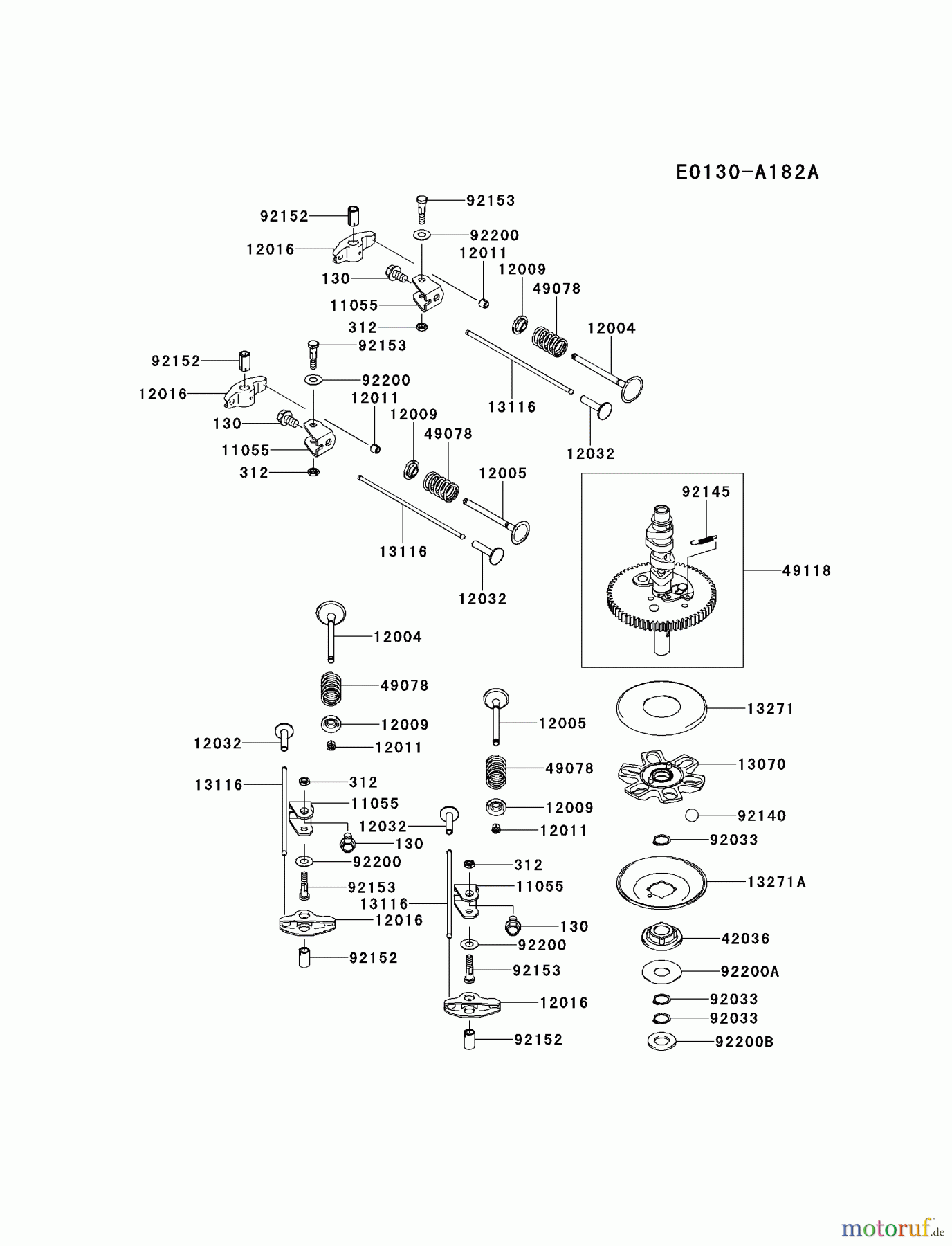  Kawasaki Motoren Motoren Vertikal FH641V - DS25 bis FS481V - BS13 FS481V-AS27 - Kawasaki FS481V 4-Stroke Engine VALVE/CAMSHAFT