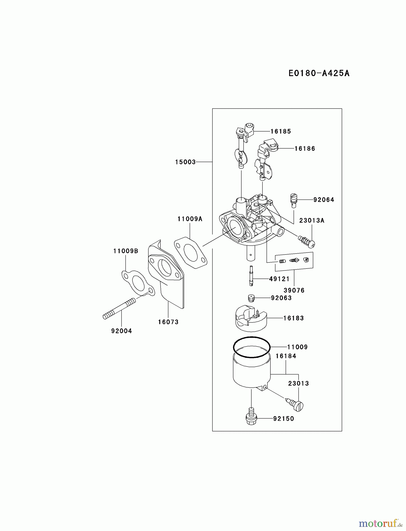  Kawasaki Motoren Motoren, Horizontal FE290D-AS24 - Kawasaki FE290D 4-Stroke Engine CARBURETOR