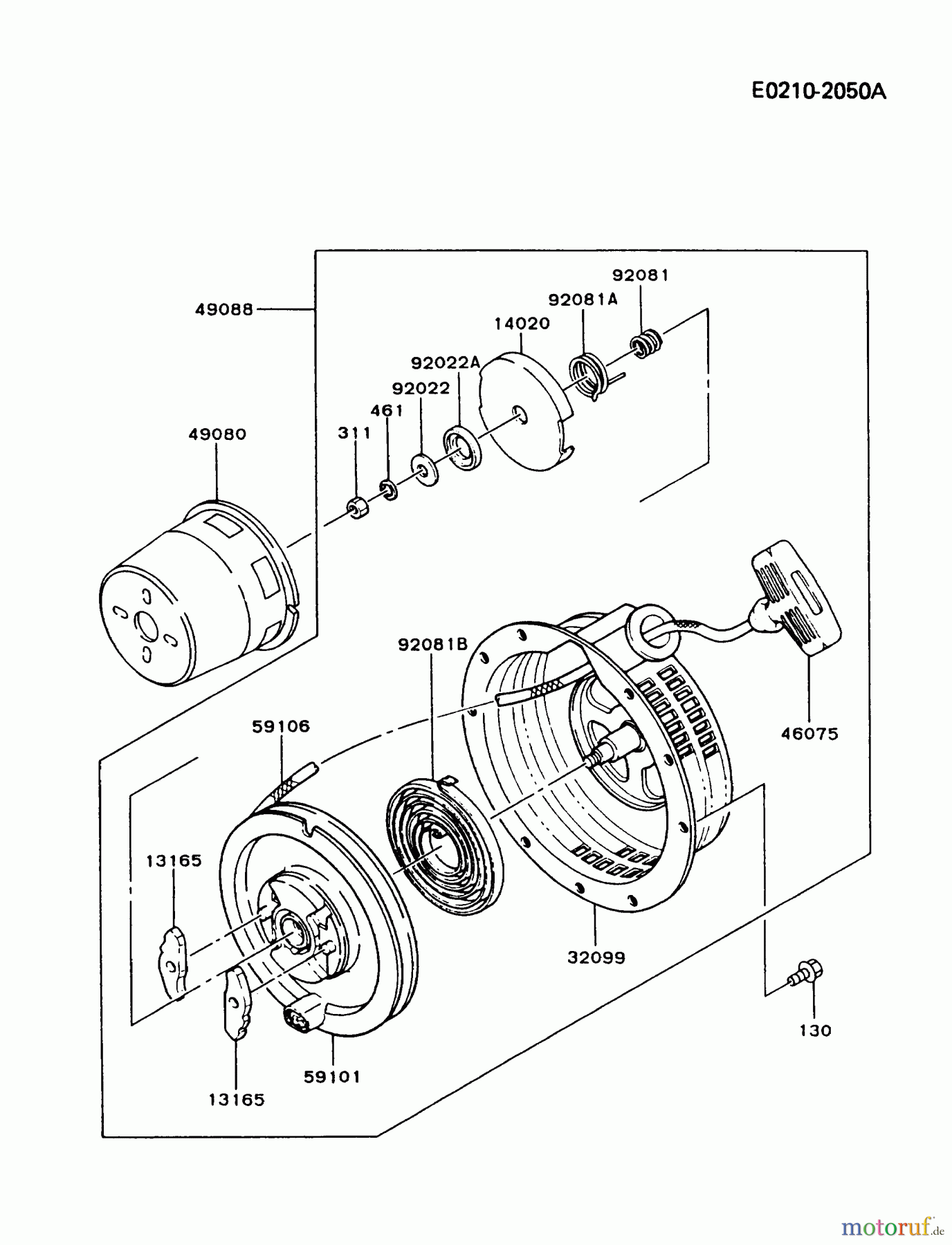  Kawasaki Motoren Motoren, Horizontal FG270G-AS00 - Kawasaki FG270G 4-Stroke Engine STARTER