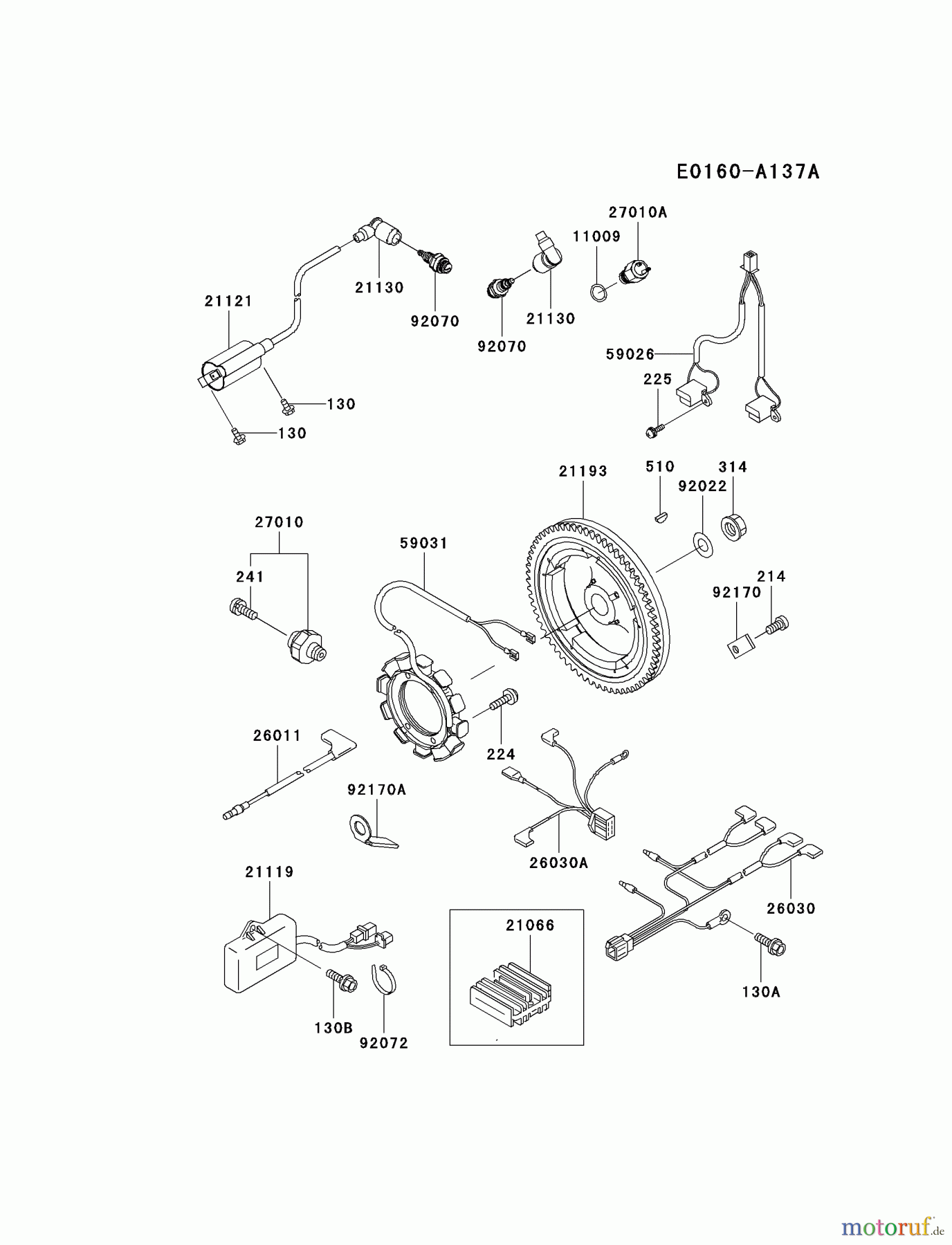  Kawasaki Motoren Motoren, Horizontal FD501D-AS01 - Kawasaki FD501D 4-Stroke Engine ELECTRIC-EQUIPMENT