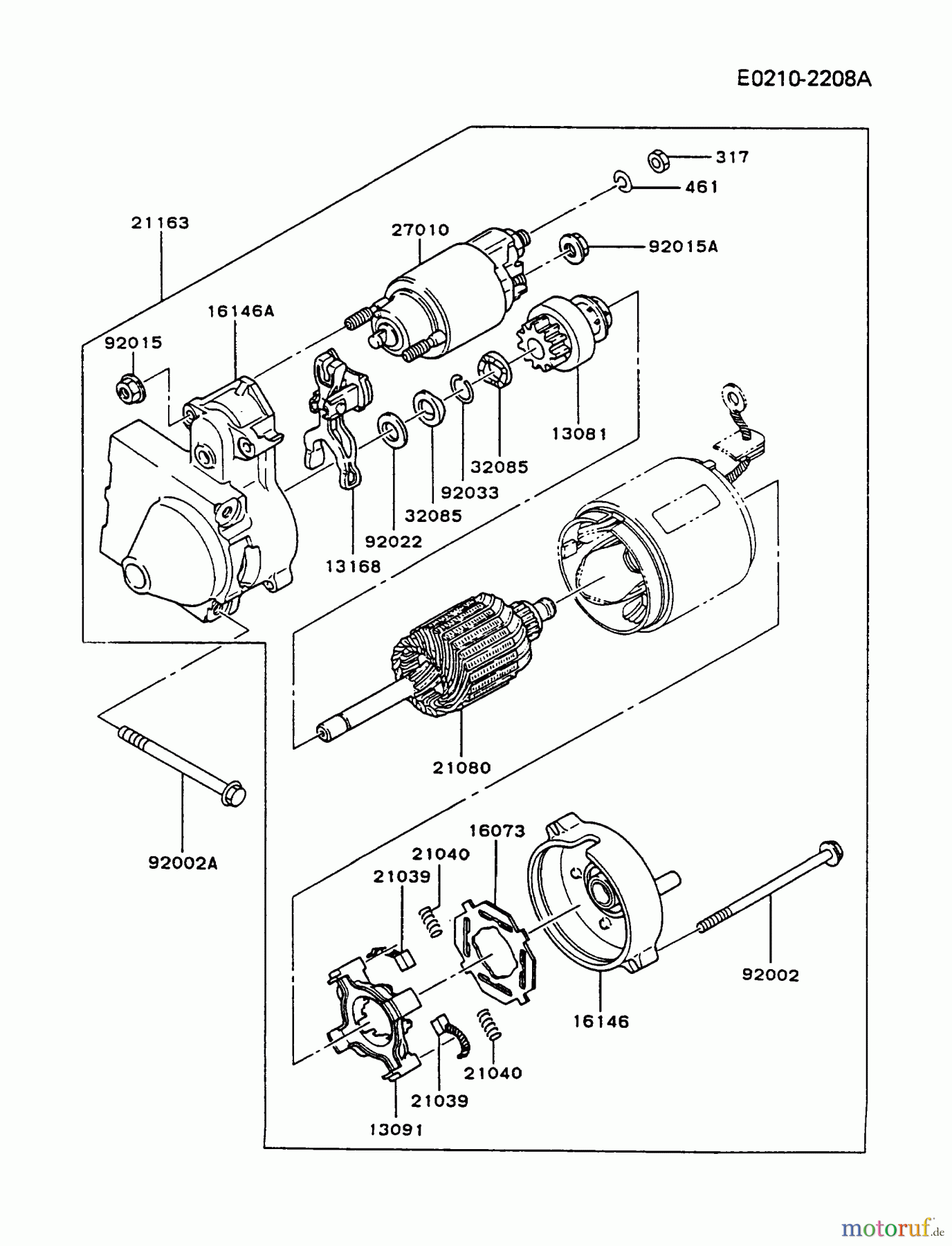  Kawasaki Motoren Motoren Vertikal FA210V - AS02 bis FH641V - DS24 FB460V-BS19 - Kawasaki FB460V 4-Stroke Engine STARTER #2