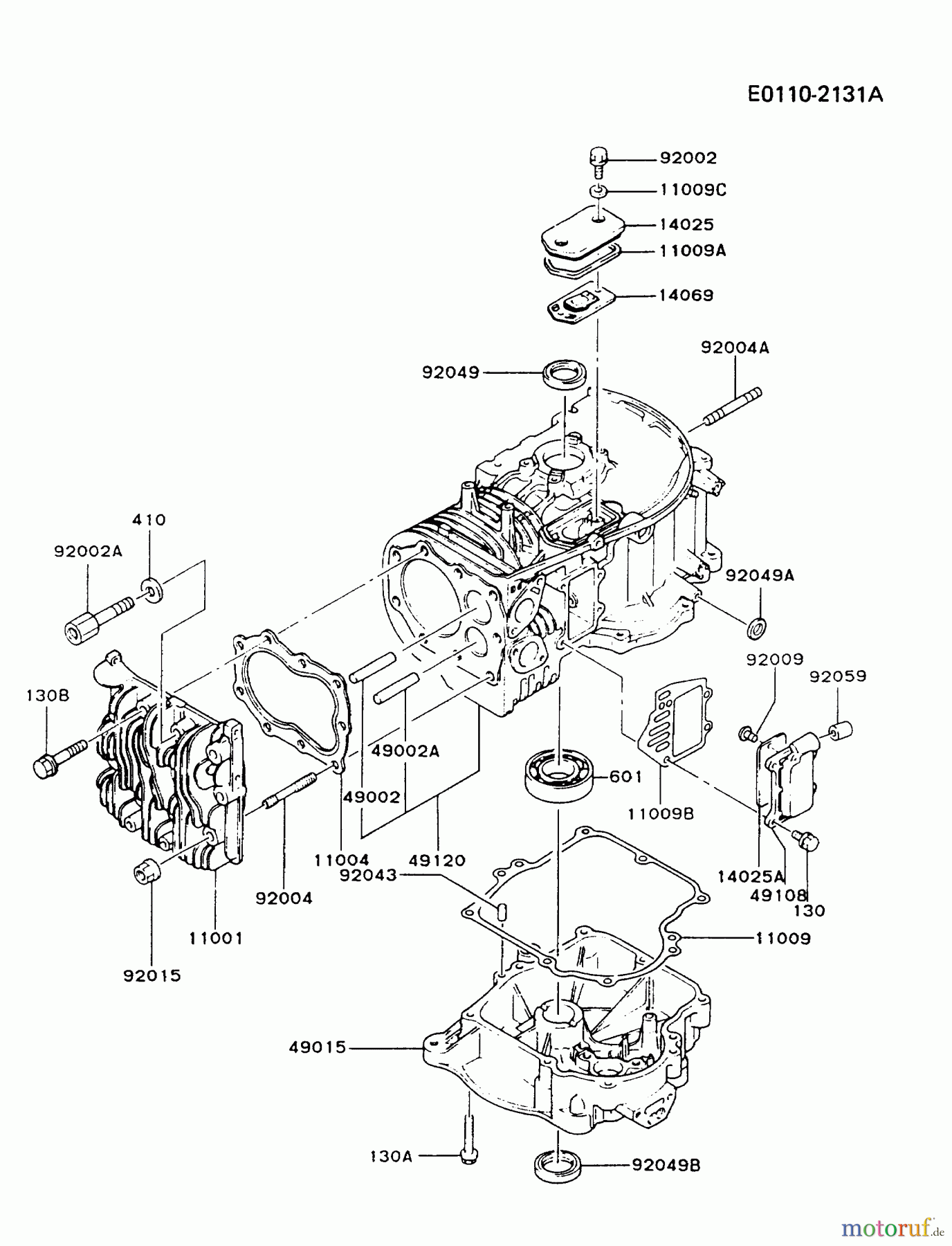  Kawasaki Motoren Motoren Vertikal FA210V - AS02 bis FH641V - DS24 FB460V-BS23 - Kawasaki FB460V 4-Stroke Engine CYLINDER/CRANKCASE