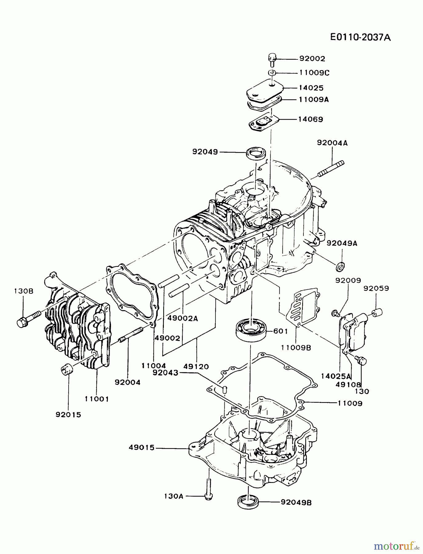  Kawasaki Motoren Motoren Vertikal FA210V - AS02 bis FH641V - DS24 FB460V-BS22 - Kawasaki FB460V 4-Stroke Engine CYLINDER/CRANKCASE