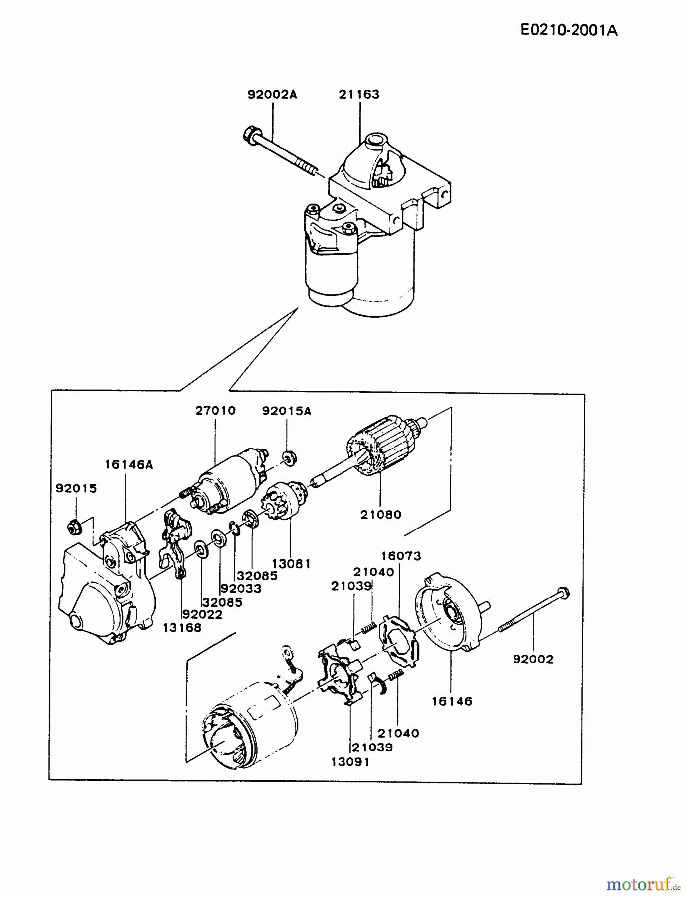  Kawasaki Motoren Motoren Vertikal FA210V - AS02 bis FH641V - DS24 FB460V-BS26 - Kawasaki FB460V 4-Stroke Engine STARTER