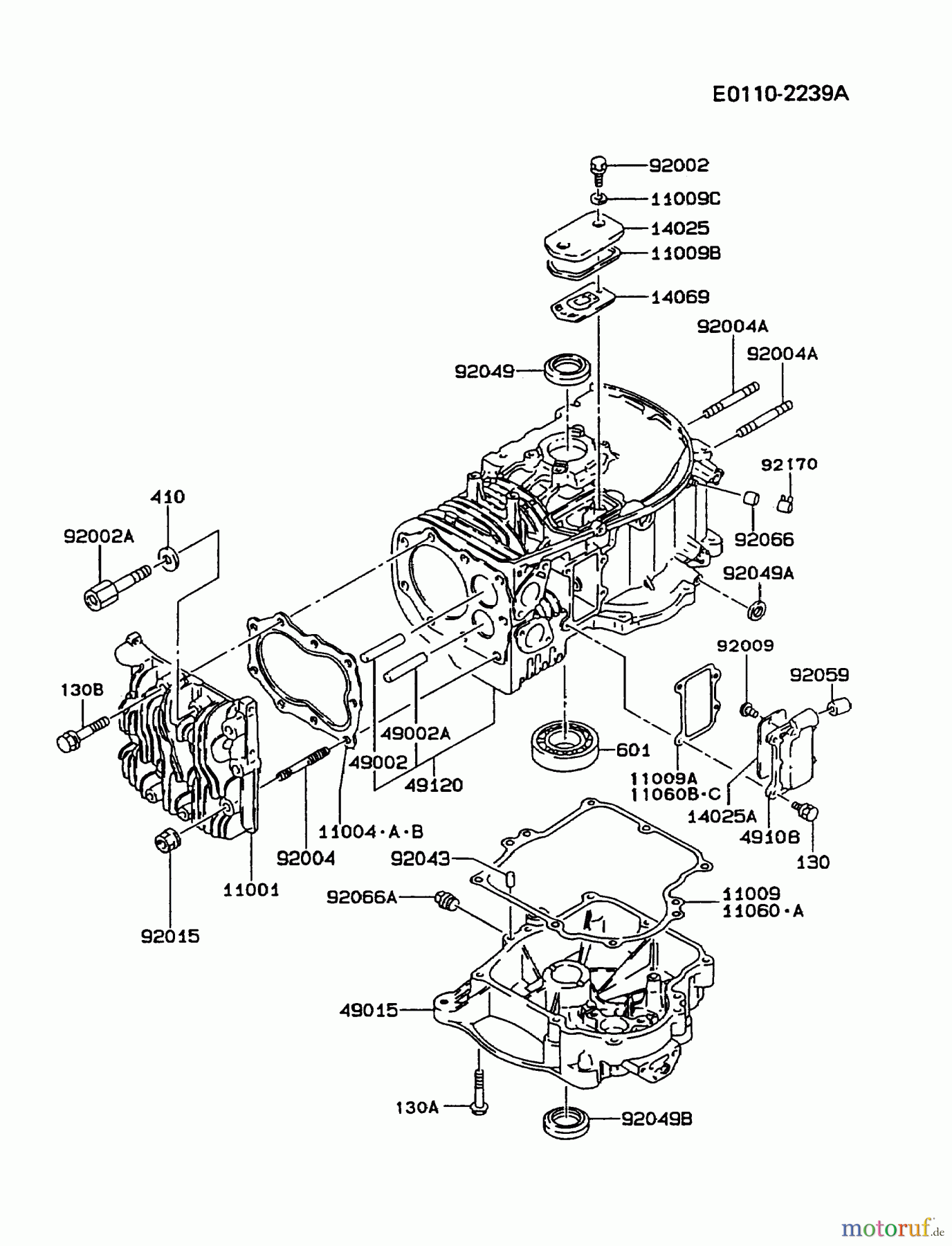  Kawasaki Motoren Motoren Vertikal FA210V - AS02 bis FH641V - DS24 FB460V-AS32 - Kawasaki FB460V 4-Stroke Engine CYLINDER/CRANKCASE