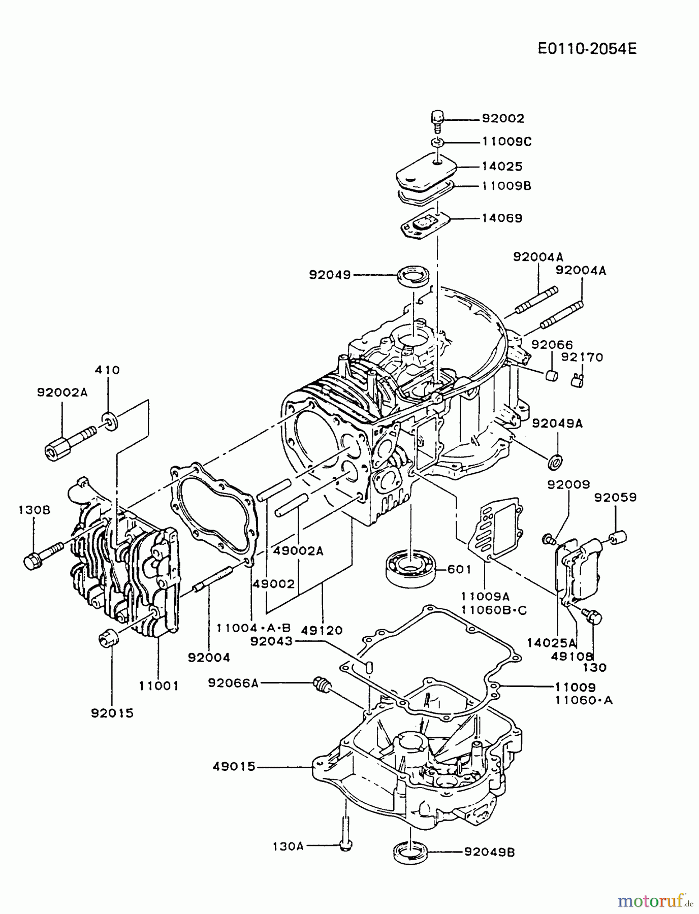  Kawasaki Motoren Motoren Vertikal FA210V - AS02 bis FH641V - DS24 FB460V-FS08 - Kawasaki FB460V 4-Stroke Engine CYLINDER/CRANKCASE