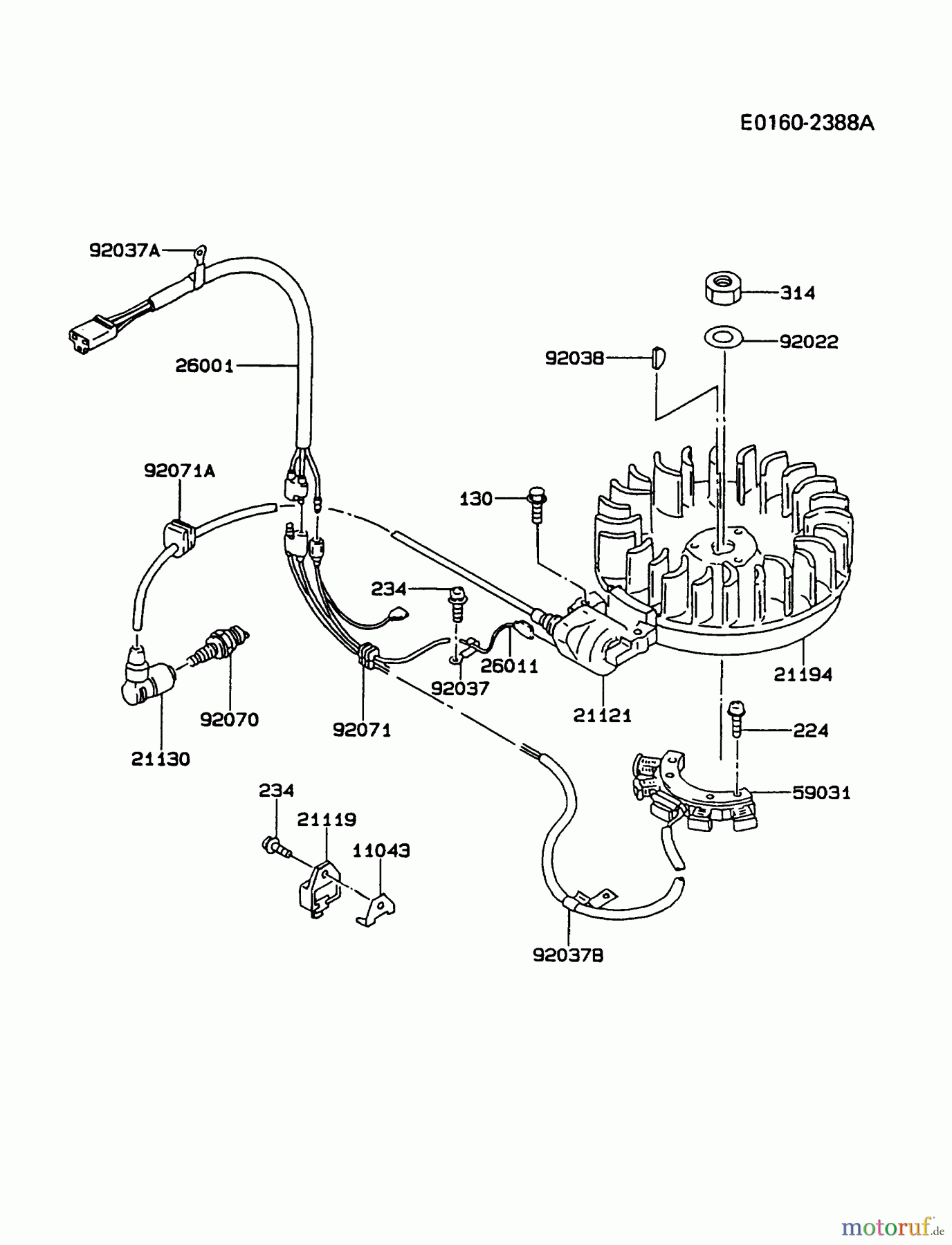  Kawasaki Motoren Motoren Vertikal FA210V - AS02 bis FH641V - DS24 FB460V-ES08 - Kawasaki FB460V 4-Stroke Engine ELECTRIC-EQUIPMENT