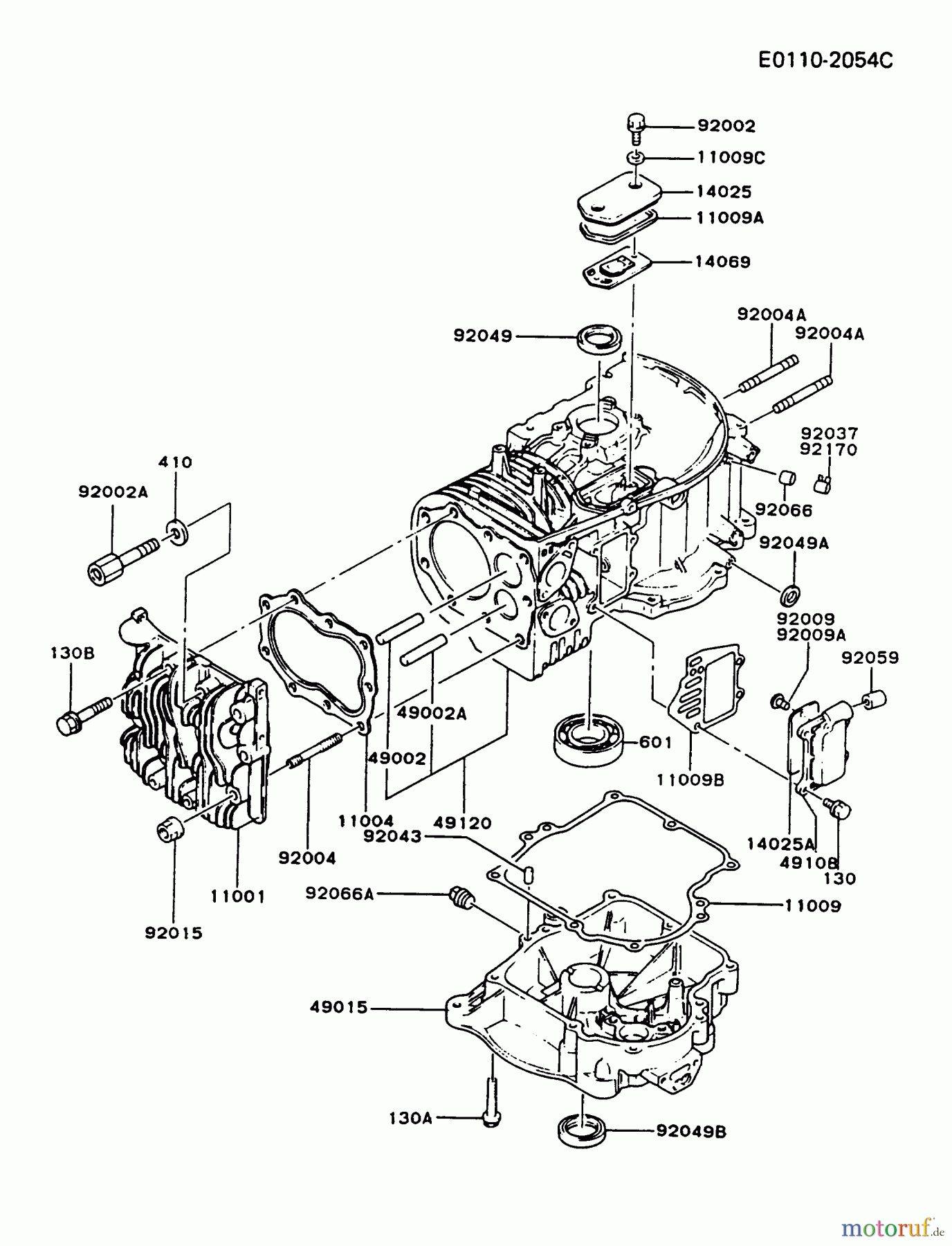  Kawasaki Motoren Motoren Vertikal FA210V - AS02 bis FH641V - DS24 FB460V-BS28 - Kawasaki FB460V 4-Stroke Engine CYLINDER/CRANKCASE