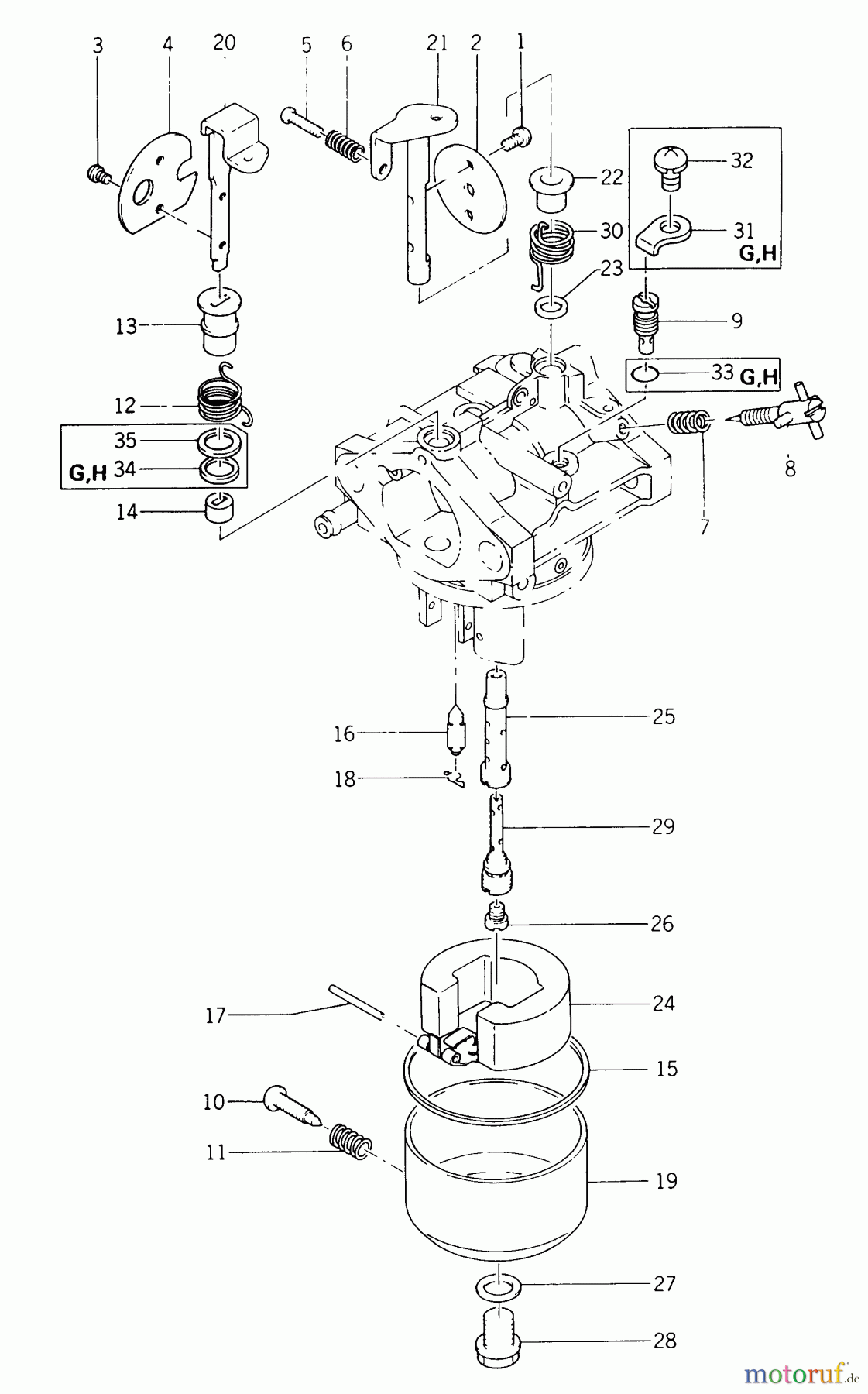  Kawasaki Motoren Motoren Vertikal FA210V - AS02 bis FH641V - DS24 FB460V-ES01 - Kawasaki FB460V 4-Stroke Engine Carburetor