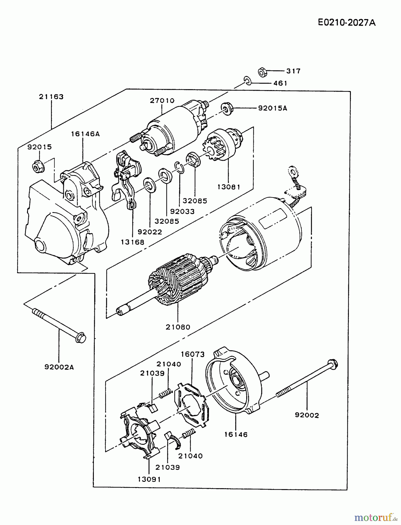  Kawasaki Motoren Motoren Vertikal FA210V - AS02 bis FH641V - DS24 FB460V-AS32 - Kawasaki FB460V 4-Stroke Engine STARTER #1