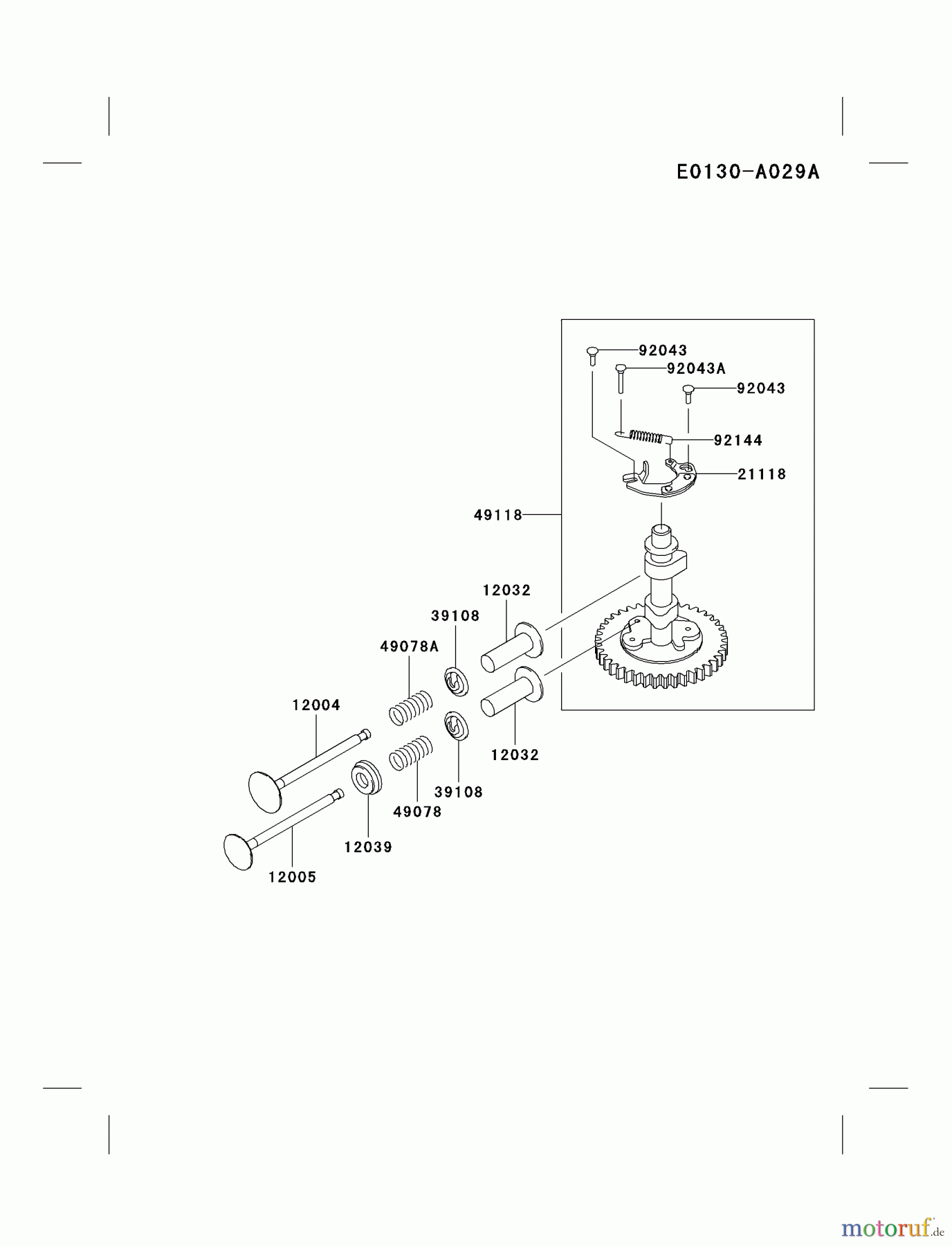  Kawasaki Motoren Motoren Vertikal FA210V - AS02 bis FH641V - DS24 FB460V-HS14 - Kawasaki FB460V 4-Stroke Engine VALVE/CAMSHAFT