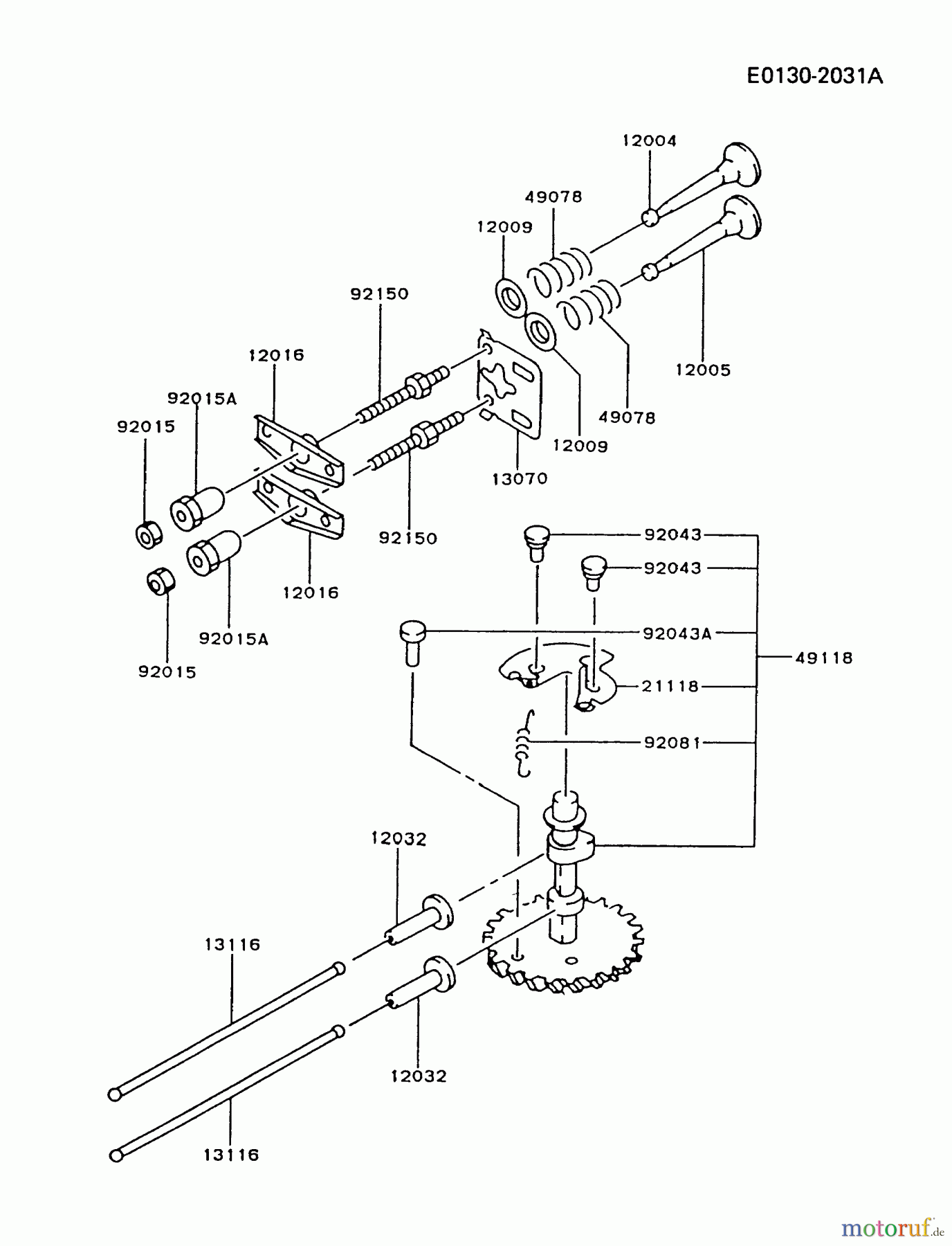  Kawasaki Motoren Motoren Vertikal FA210V - AS02 bis FH641V - DS24 FC150V-AS03 - Kawasaki FC150V 4-Stroke Engine VALVE/CAMSHAFT