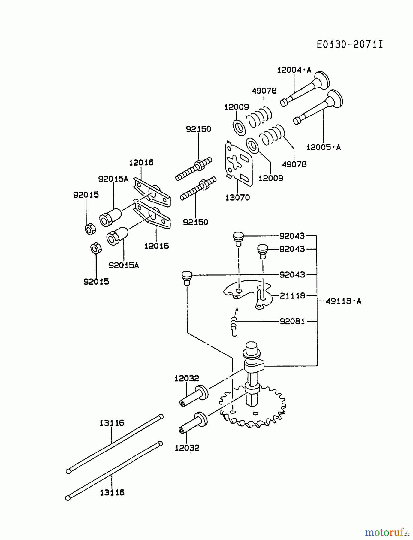  Kawasaki Motoren Motoren Vertikal FA210V - AS02 bis FH641V - DS24 FC150V-ES08 - Kawasaki FC150V 4-Stroke Engine VALVE/CAMSHAFT