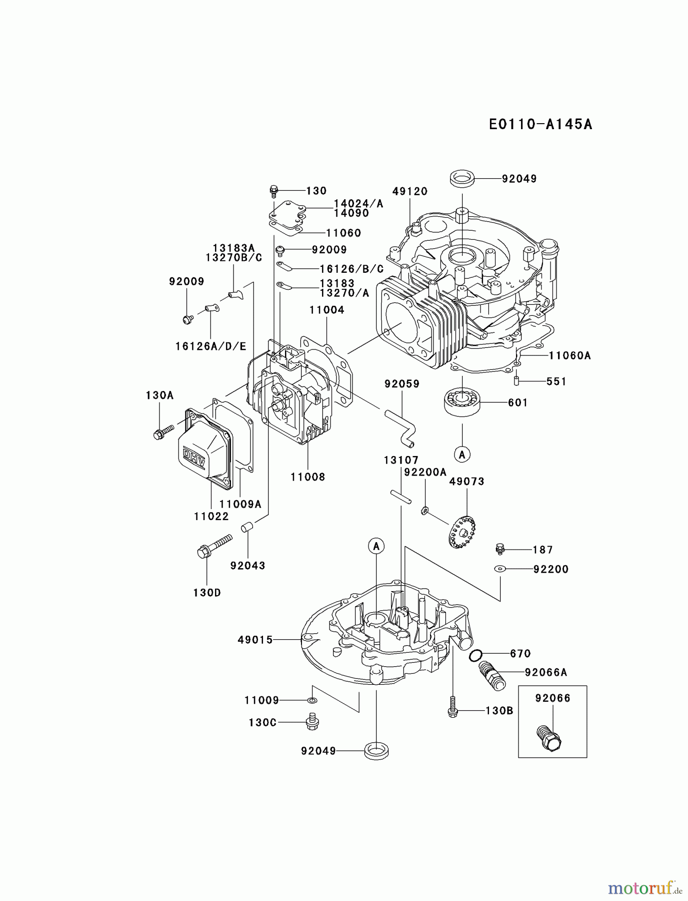  Kawasaki Motoren Motoren Vertikal FA210V - AS02 bis FH641V - DS24 FC150V-GS12 - Kawasaki FC150V 4-Stroke Engine CYLINDER/CRANKCASE #1