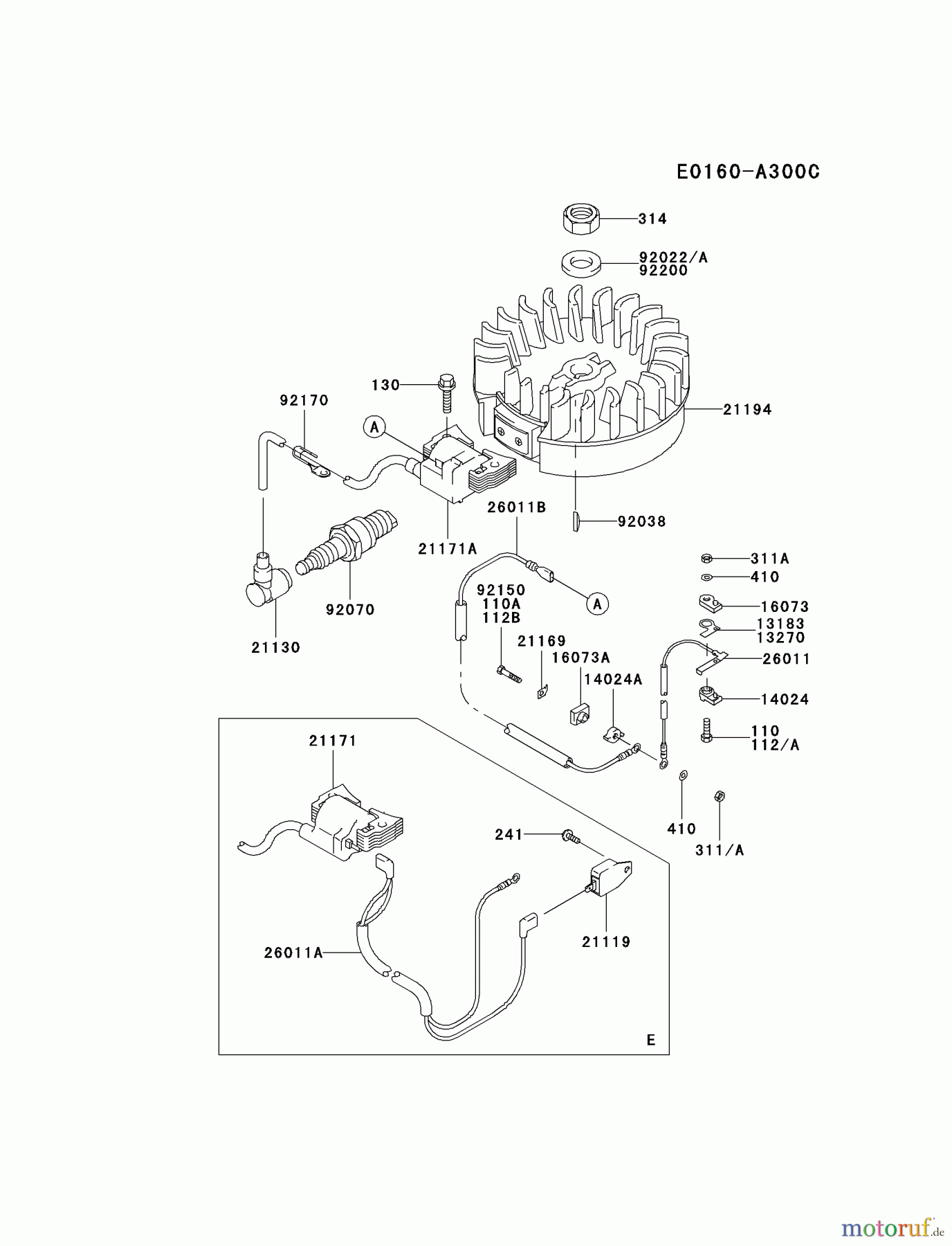  Kawasaki Motoren Motoren Vertikal FA210V - AS02 bis FH641V - DS24 FC150V-FS13 - Kawasaki FC150V 4-Stroke Engine ELECTRIC-EQUIPMENT