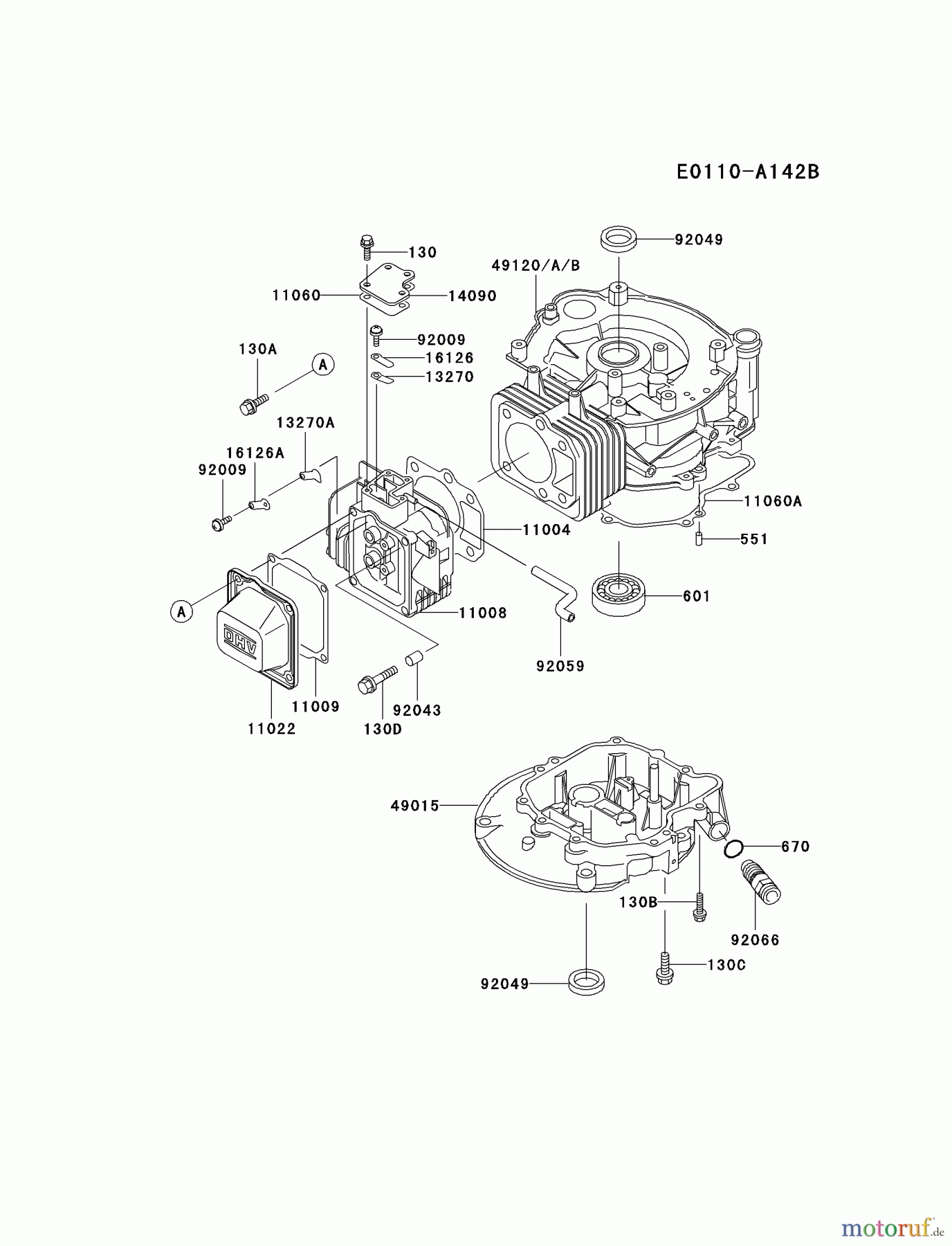  Kawasaki Motoren Motoren Vertikal FA210V - AS02 bis FH641V - DS24 FC150V-FS26 - Kawasaki FC150V 4-Stroke Engine CYLINDER/CRANKCASE