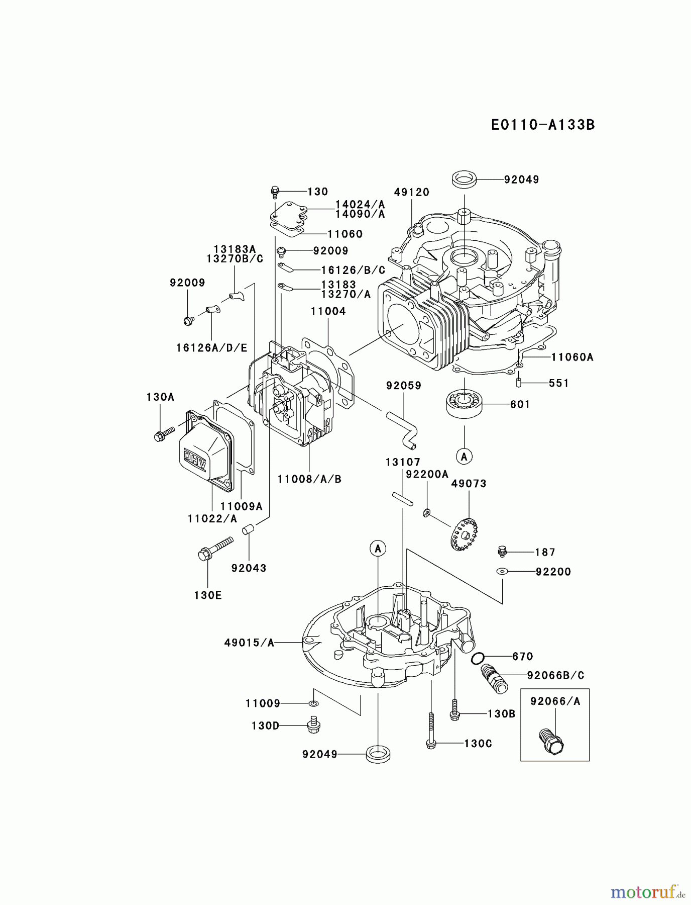  Kawasaki Motoren Motoren Vertikal FA210V - AS02 bis FH641V - DS24 FC150V-ES11 - Kawasaki FC150V 4-Stroke Engine CYLINDER/CRANKCASE #2