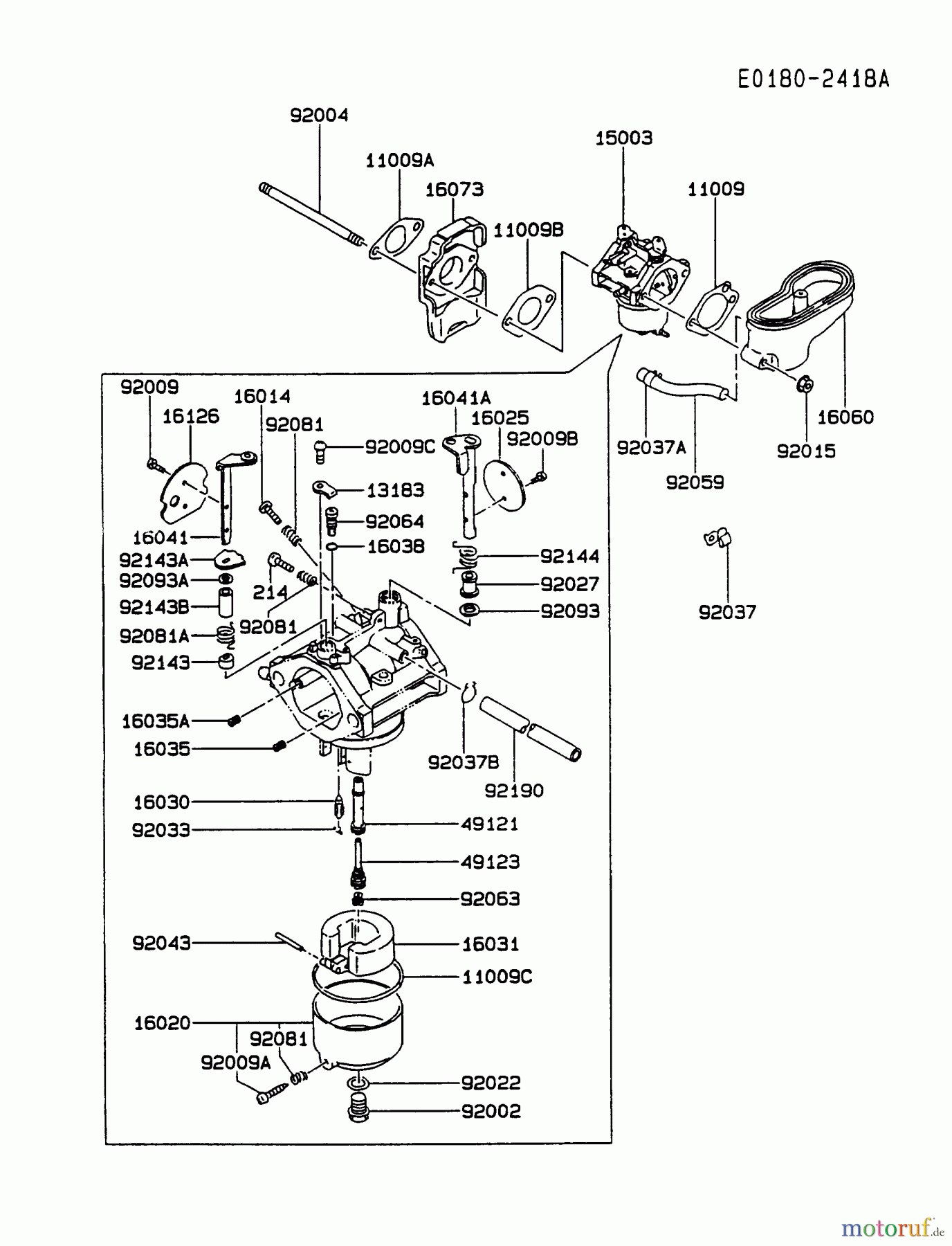  Kawasaki Motoren Motoren Vertikal FA210V - AS02 bis FH641V - DS24 FC290V-AS13 - Kawasaki FC290V 4-Stroke Engine CARBURETOR #2