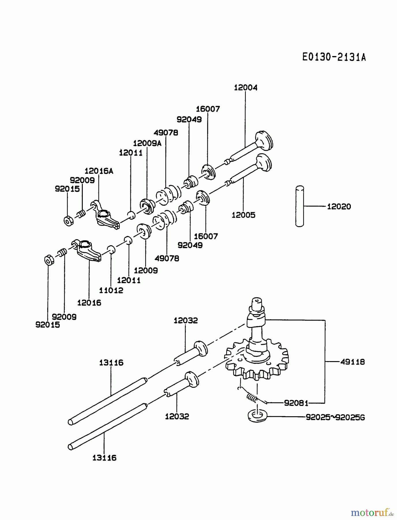  Kawasaki Motoren Motoren Vertikal FA210V - AS02 bis FH641V - DS24 FC290V-AS13 - Kawasaki FC290V 4-Stroke Engine VALVE/CAMSHAFT