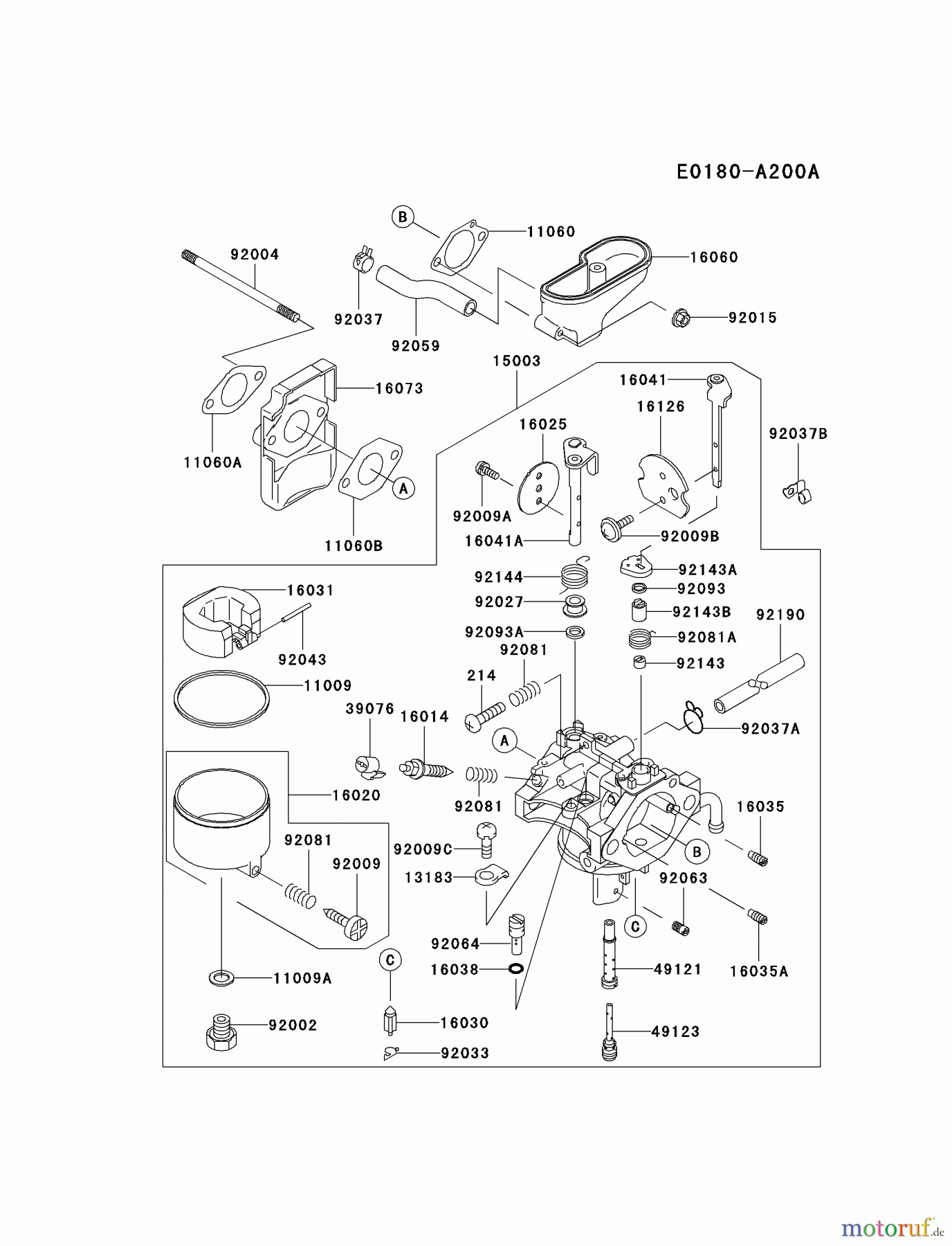  Kawasaki Motoren Motoren Vertikal FA210V - AS02 bis FH641V - DS24 FC290V-AS16 - Kawasaki FC290V 4-Stroke Engine CARBURETOR #2