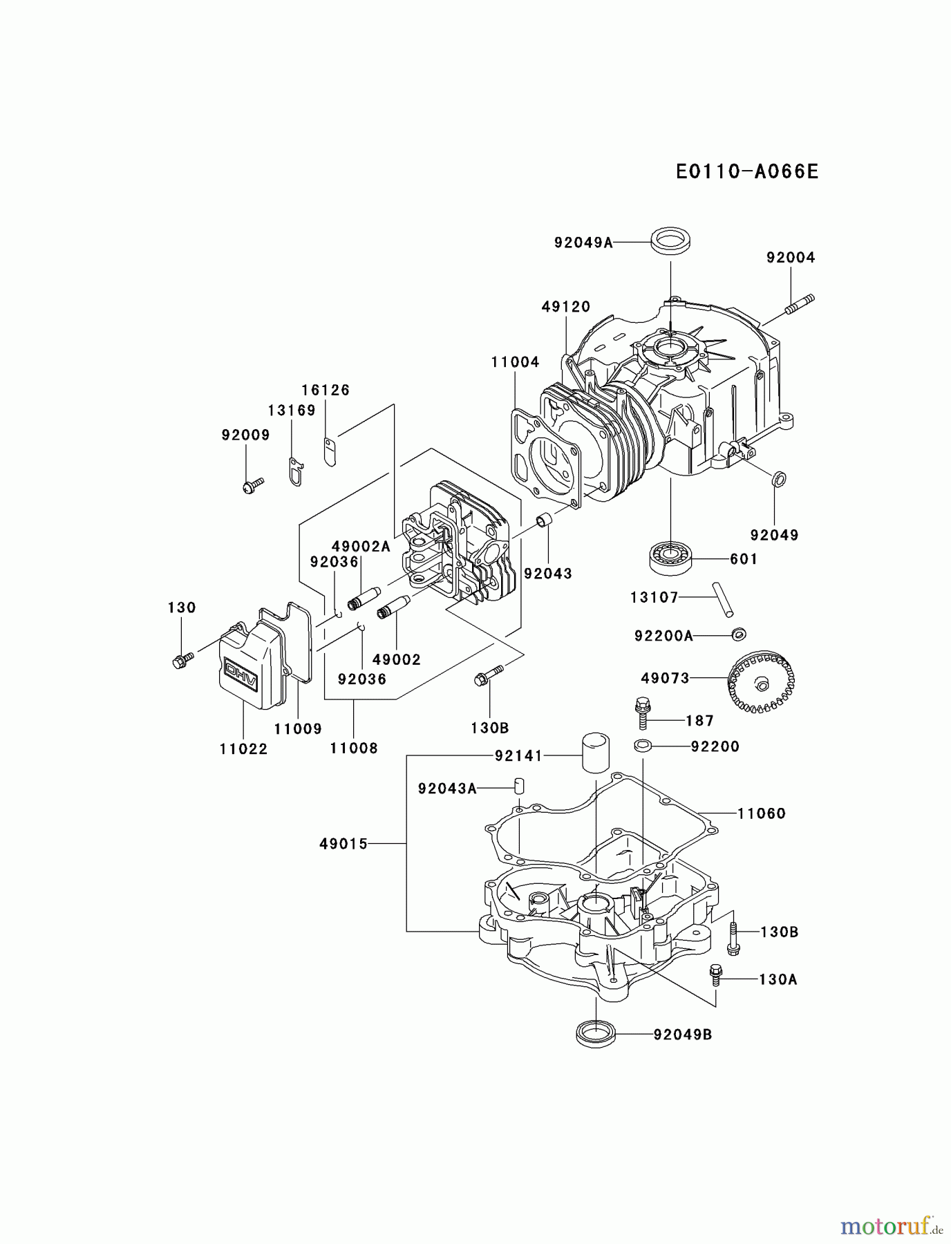  Kawasaki Motoren Motoren Vertikal FA210V - AS02 bis FH641V - DS24 FC290V-AS16 - Kawasaki FC290V 4-Stroke Engine CYLINDER/CRANKCASE