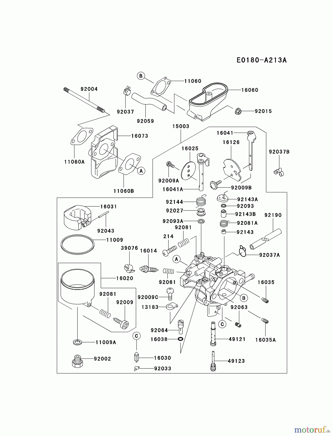  Kawasaki Motoren Motoren Vertikal FA210V - AS02 bis FH641V - DS24 FC290V-AS17 - Kawasaki FC290V 4-Stroke Engine CARBURETOR #1