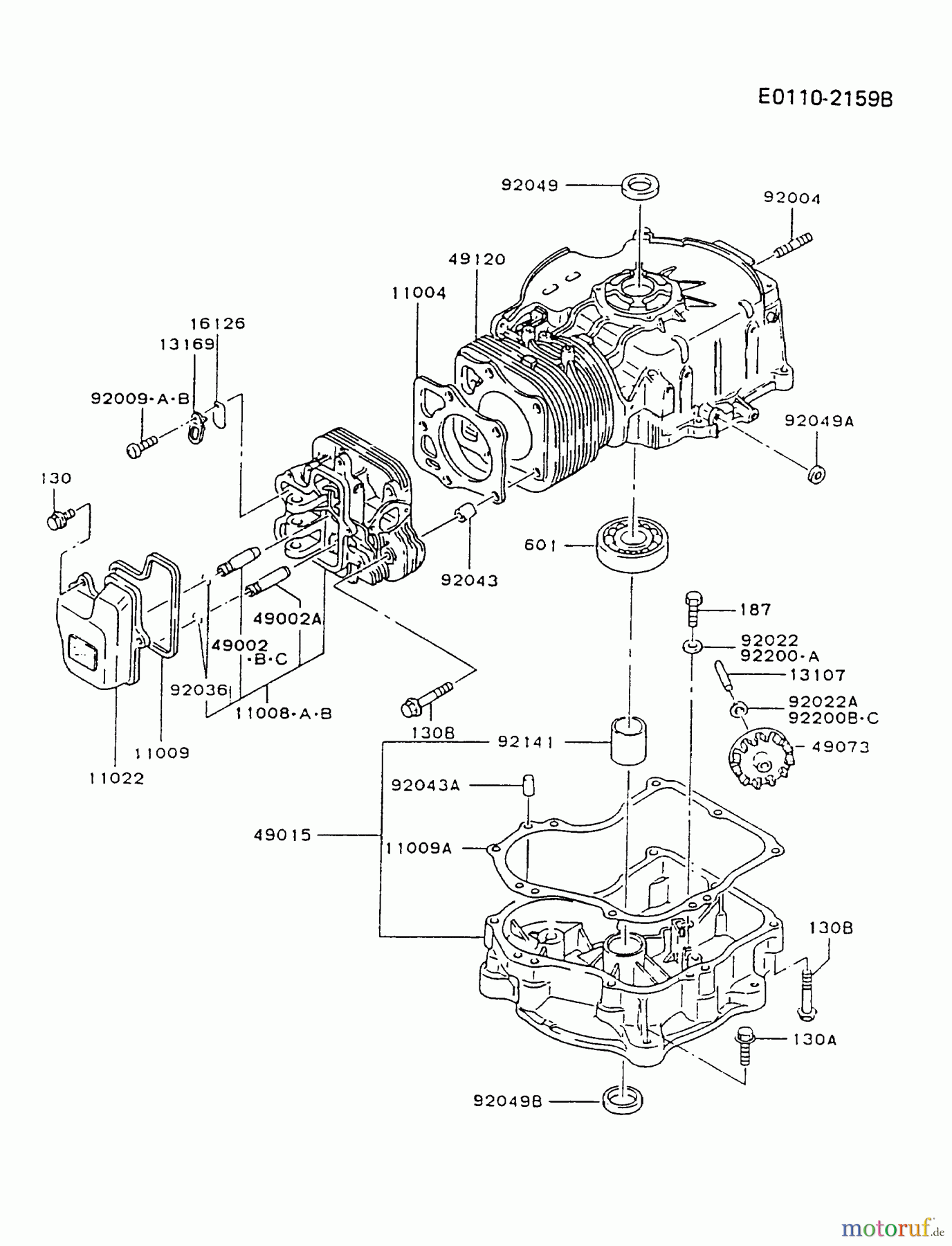  Kawasaki Motoren Motoren Vertikal FA210V - AS02 bis FH641V - DS24 FC290V-BS12 - Kawasaki FC290V 4-Stroke Engine CYLINDER/CRANKCASE