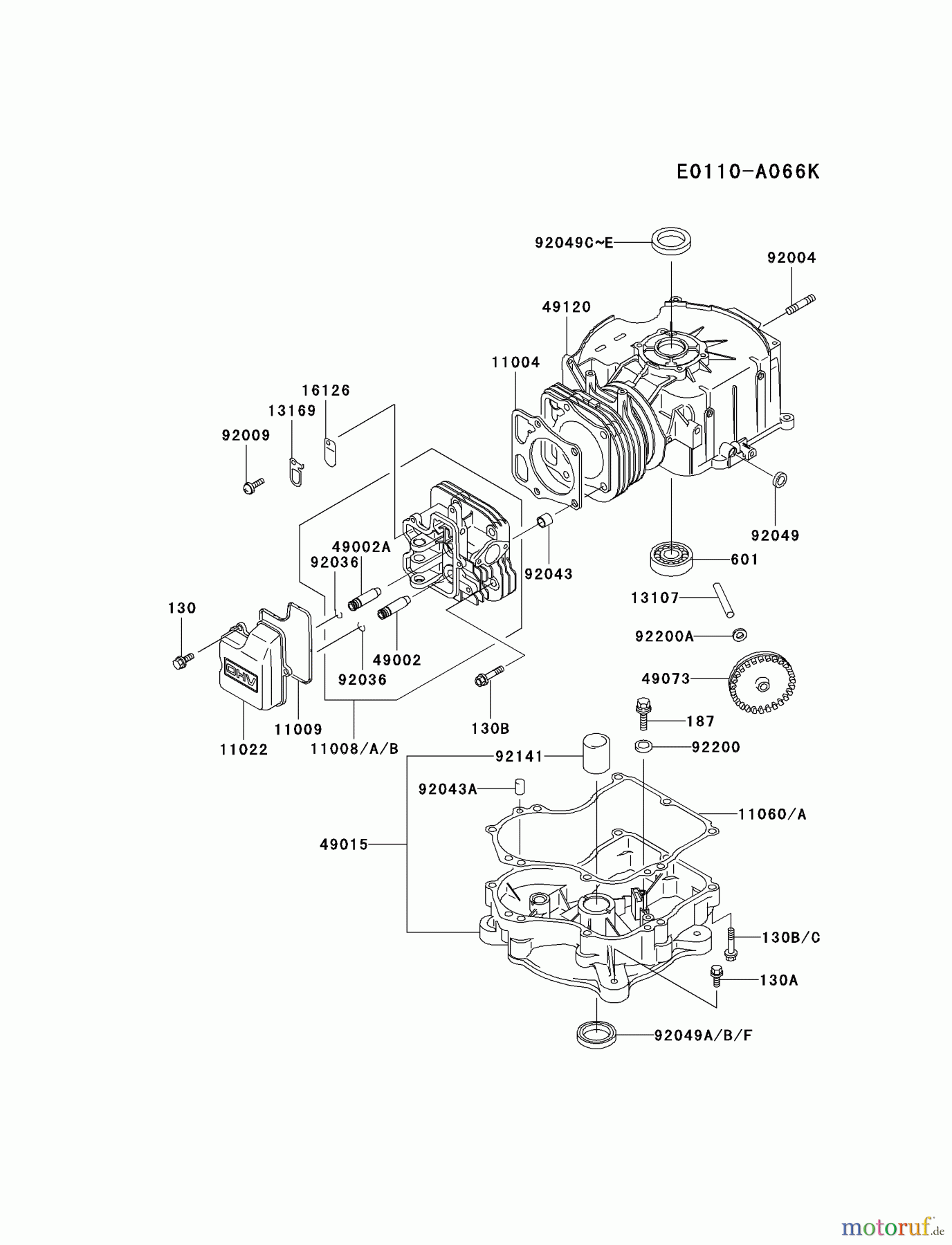  Kawasaki Motoren Motoren Vertikal FA210V - AS02 bis FH641V - DS24 FC290V-ES13 - Kawasaki FC290V 4-Stroke Engine CYLINDER/CRANKCASE