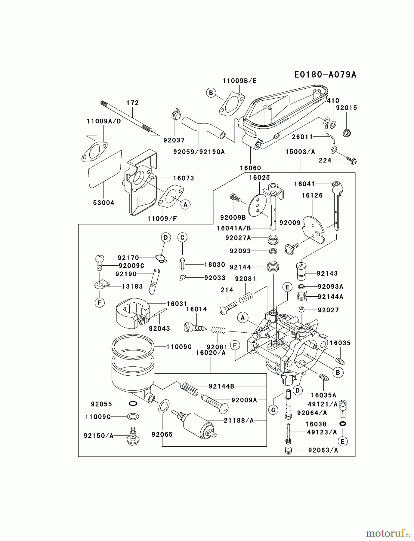  Kawasaki Motoren Motoren Vertikal FA210V - AS02 bis FH641V - DS24 FC400V-BS02 - Kawasaki FC400V 4-Stroke Engine CARBURETOR #2