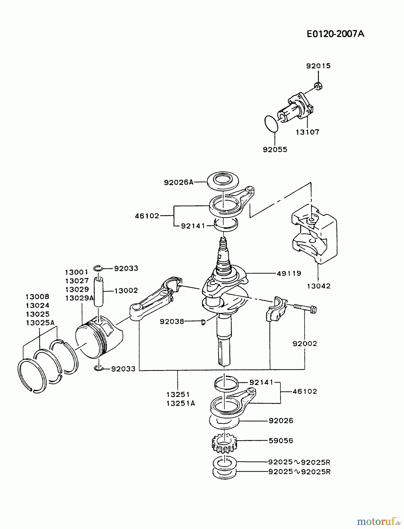 Kawasaki Motoren Fa210v As02 Bis Fh641v Ds24 Fc4v As03 Kawasaki Fc4v 4 Stroke Engine Piston Crankshaft Spareparts Ka Kolbenring Satz