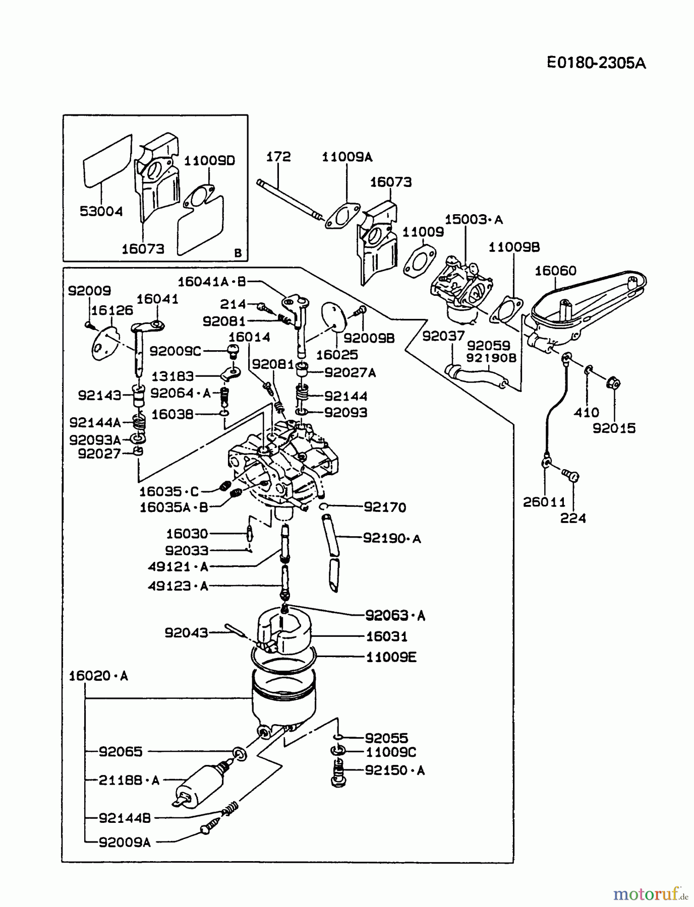  Kawasaki Motoren Motoren Vertikal FA210V - AS02 bis FH641V - DS24 FC420V-BS08 - Kawasaki FC420V 4-Stroke Engine CARBURETOR #2