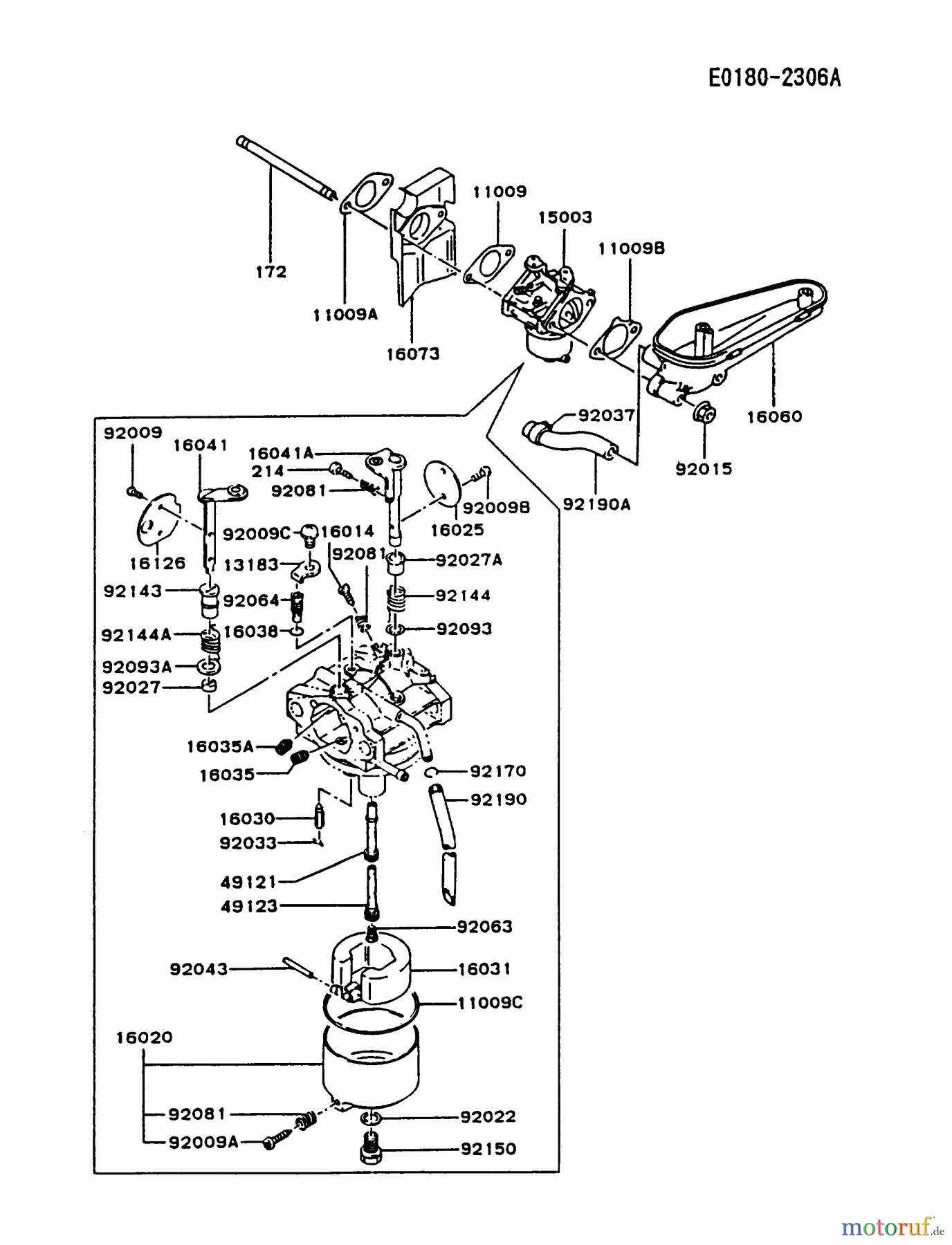  Kawasaki Motoren Motoren Vertikal FA210V - AS02 bis FH641V - DS24 FC420V-AS12 - Kawasaki FC420V 4-Stroke Engine CARBURETOR #1