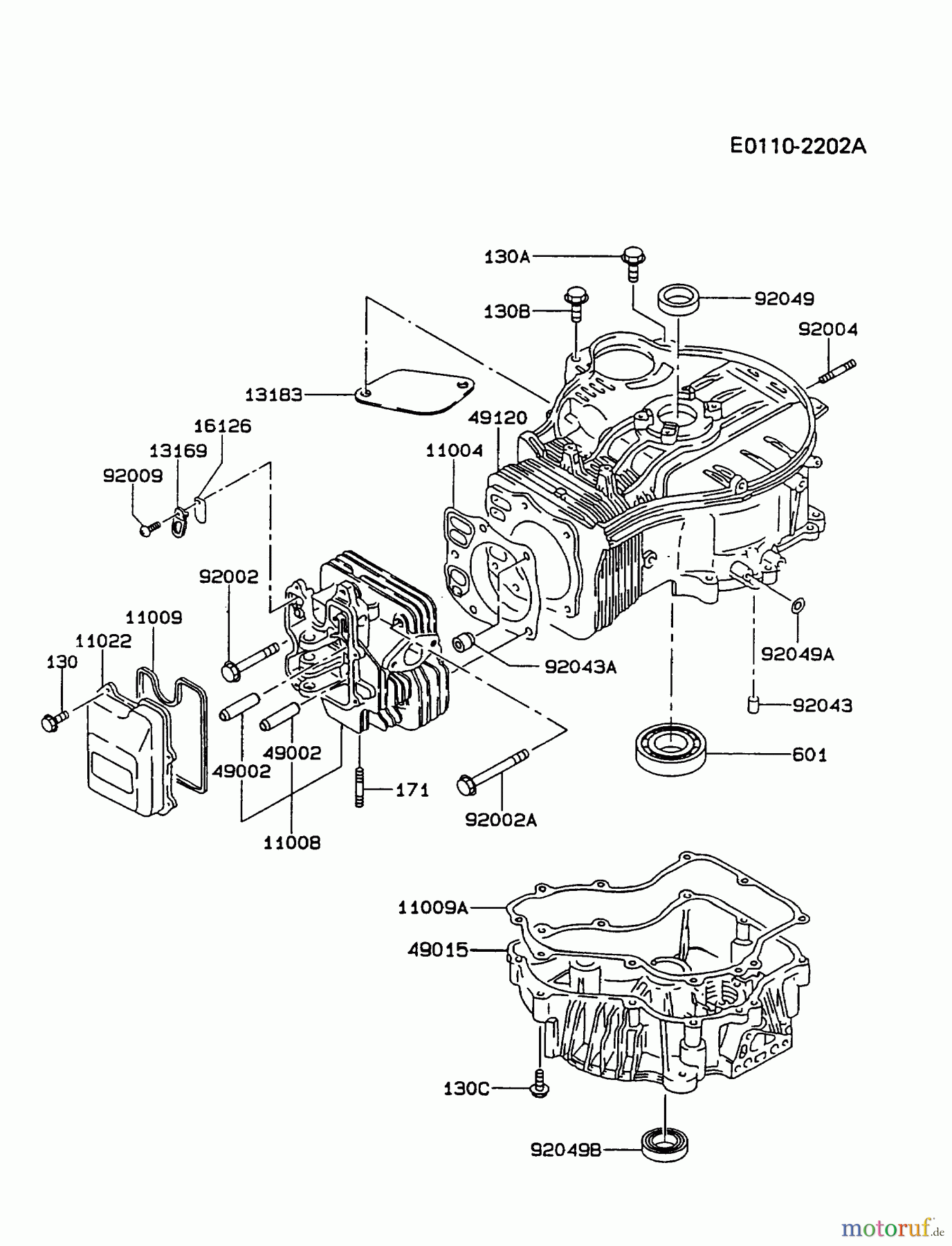  Kawasaki Motoren Motoren Vertikal FA210V - AS02 bis FH641V - DS24 FC420V-BS13 - Kawasaki FC420V 4-Stroke Engine CYLINDER/CRANKCASE