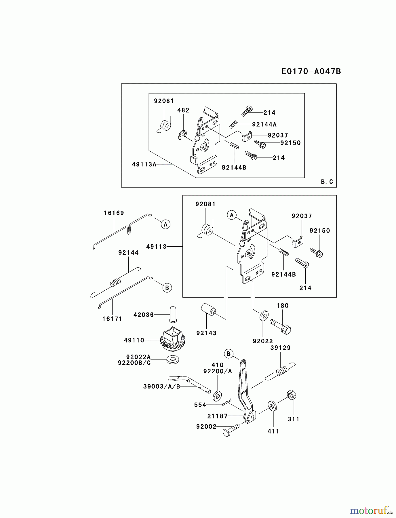  Kawasaki Motoren Motoren Vertikal FA210V - AS02 bis FH641V - DS24 FC420V-BS06 - Kawasaki FC420V 4-Stroke Engine CONTROL-EQUIPMENT