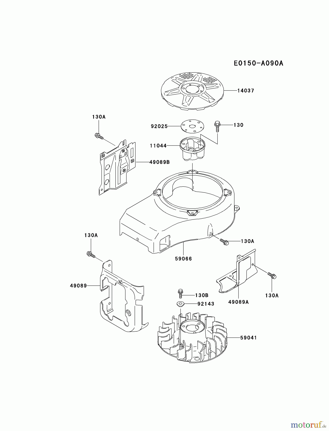  Kawasaki Motoren Motoren Vertikal FA210V - AS02 bis FH641V - DS24 FC420V-DS12 - Kawasaki FC420V 4-Stroke Engine COOLING-EQUIPMENT