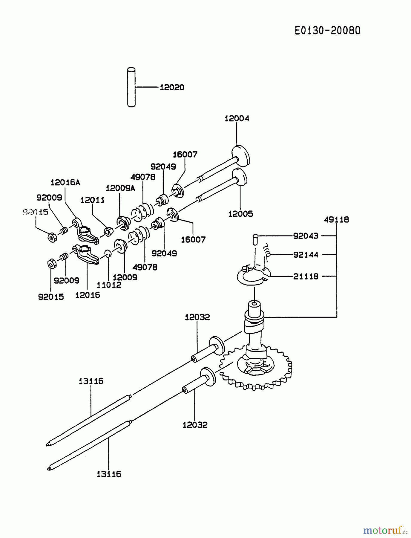  Kawasaki Motoren Motoren Vertikal FA210V - AS02 bis FH641V - DS24 FC540V-BS04 - Kawasaki FC540V 4-Stroke Engine VALVE/CAMSHAFT