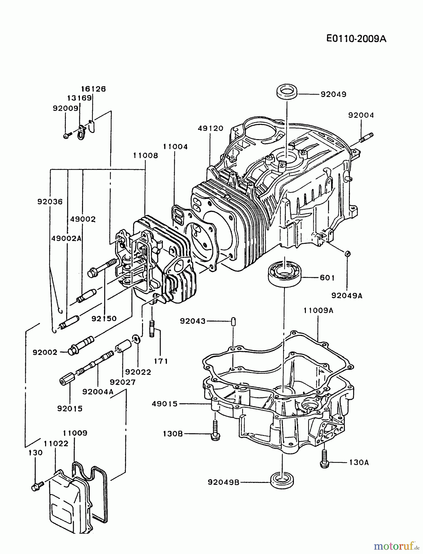  Kawasaki Motoren Motoren Vertikal FA210V - AS02 bis FH641V - DS24 FC540V-BS07 - Kawasaki FC540V 4-Stroke Engine CYLINDER/CRANKCASE