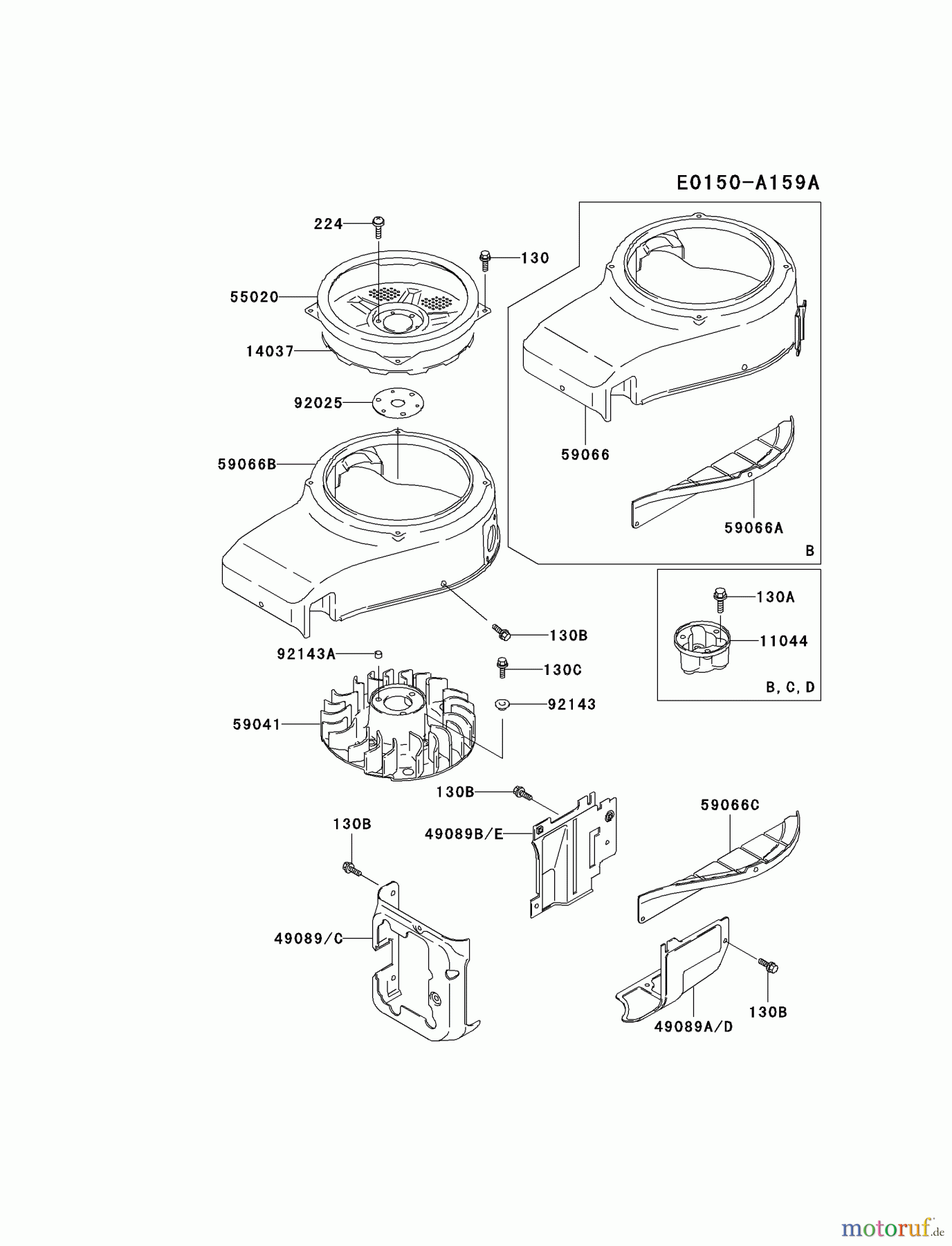  Kawasaki Motoren Motoren Vertikal FA210V - AS02 bis FH641V - DS24 FC540V-DS03 - Kawasaki FC540V 4-Stroke Engine COOLING-EQUIPMENT