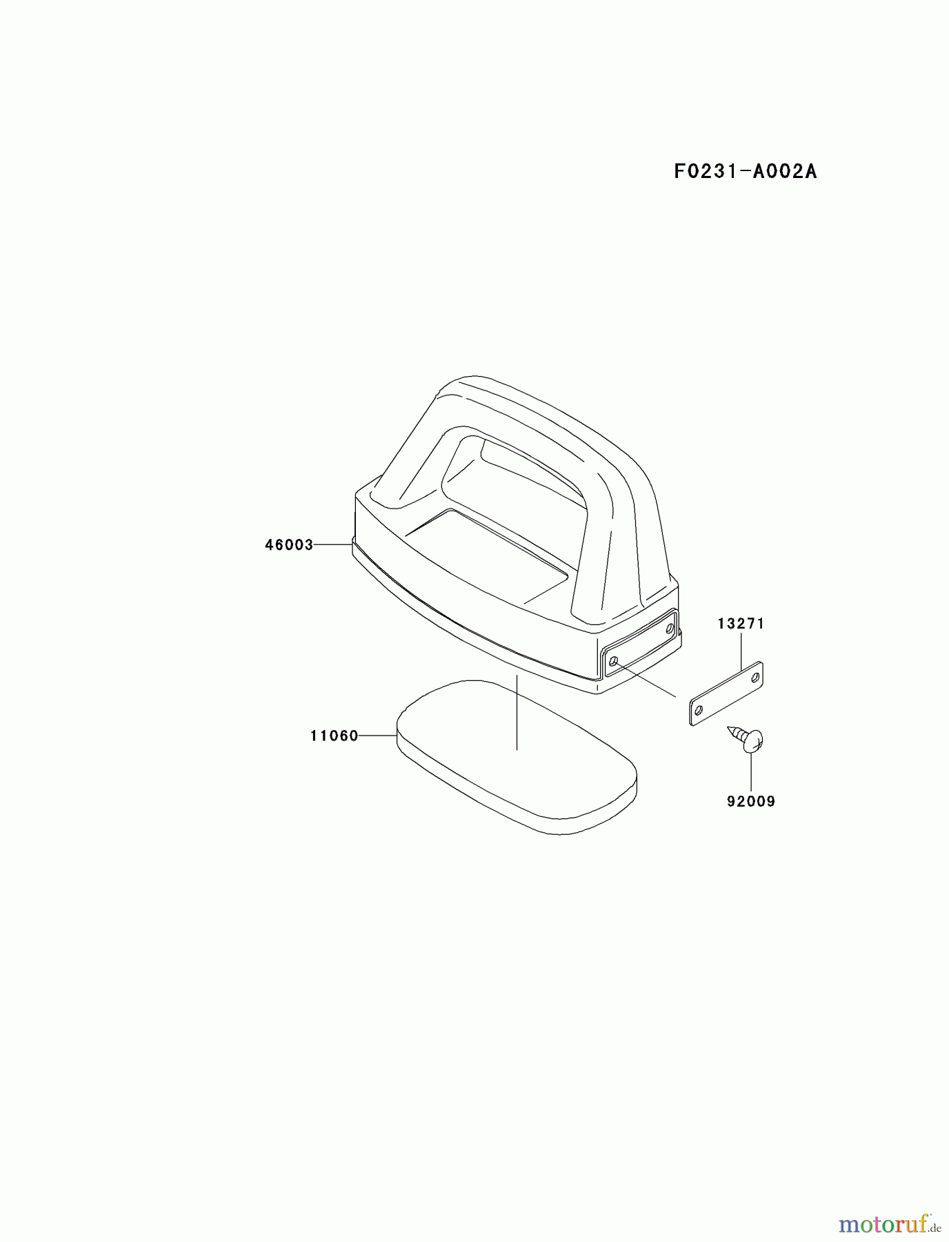  Kawasaki Geräte Bläser / Sauger / Häcksler / Zerkleinerer HG400A-AS02 (KRB400B) - Kawasaki Backpack Blower HANDLE