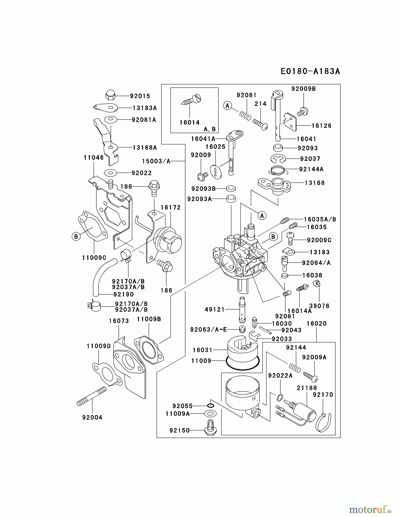  Kawasaki Geräte Stromerzeuger GEF00A-DS00 (GE5000AS) - Kawasaki Generator CARBURETOR #2