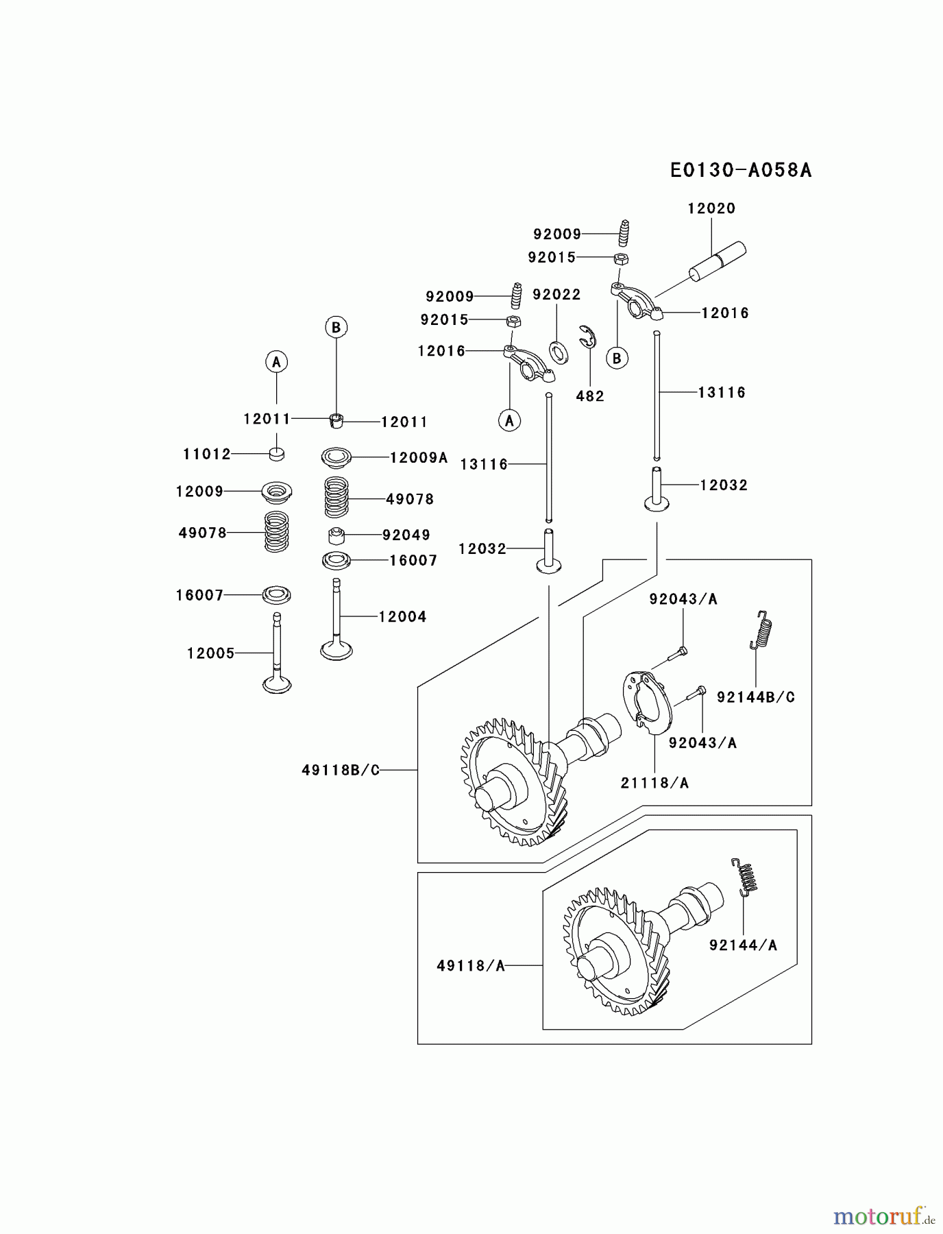  Kawasaki Geräte Stromerzeuger GER30A-BS01 (GE4300A) - Kawasaki Generator VALVE/CAMSHAFT