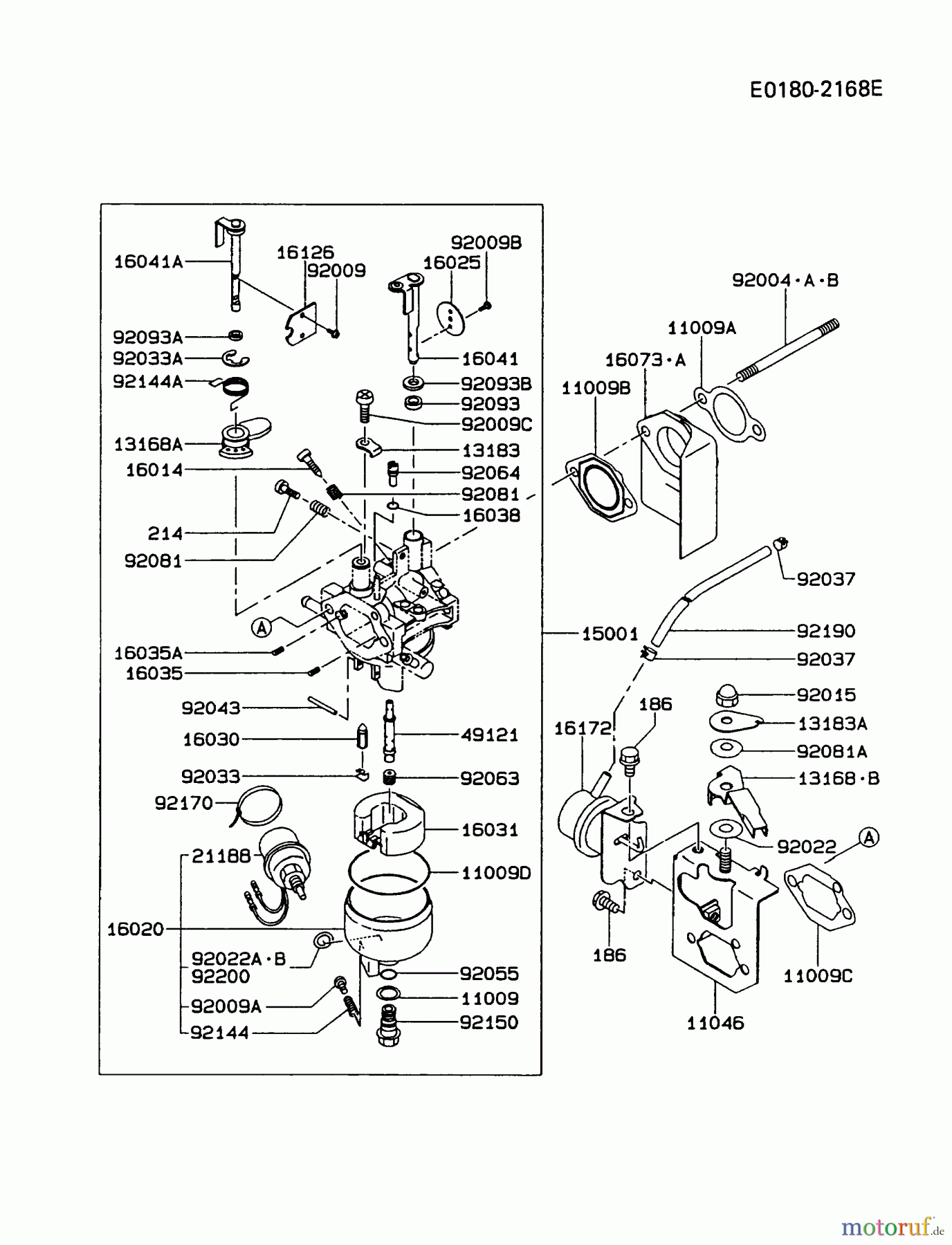  Kawasaki Geräte Stromerzeuger GER00A-AS00 (GE4000AS) - Kawasaki Generator CARBURETOR #1