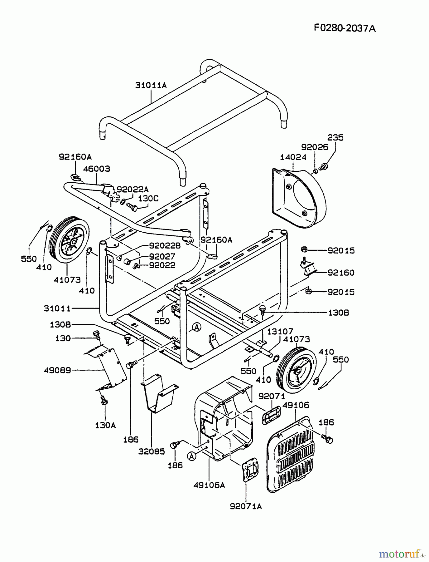  Kawasaki Geräte Stromerzeuger GER00A-AS00 (GE4000AS) - Kawasaki Generator FRAME