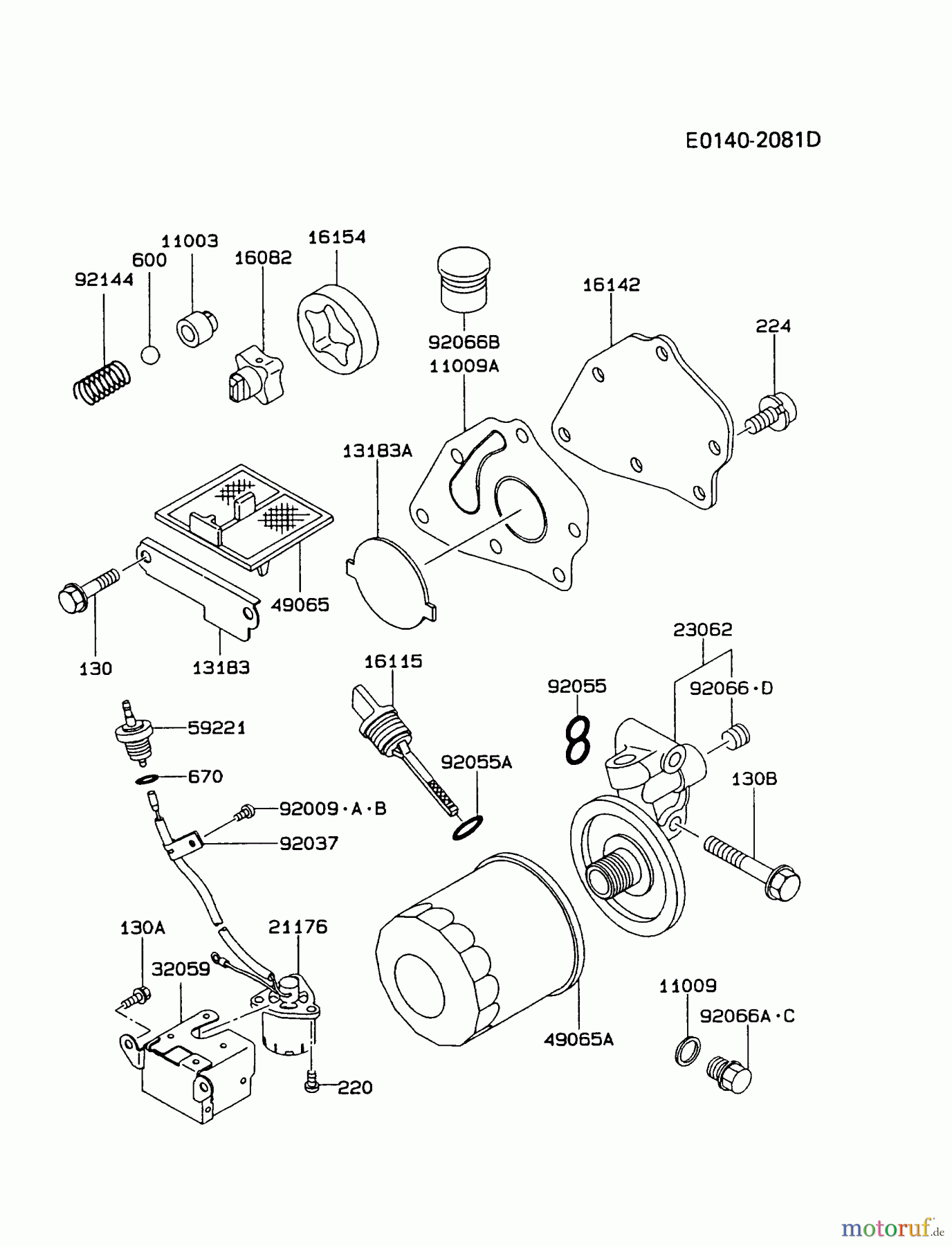  Kawasaki Geräte Stromerzeuger GER00A-AS00 (GE4000AS) - Kawasaki Generator LUBRICATION-EQUIPMENT