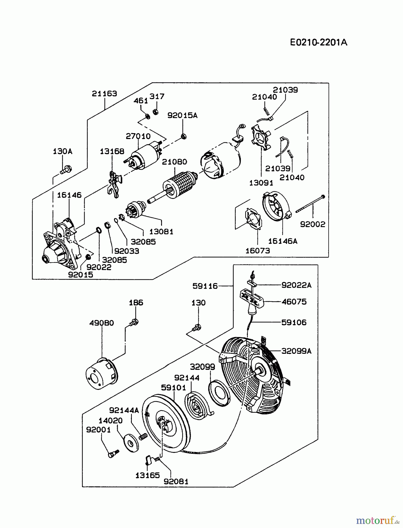  Kawasaki Geräte Stromerzeuger GER50A-AS00 (GE4500AS) - Kawasaki Generator STARTER