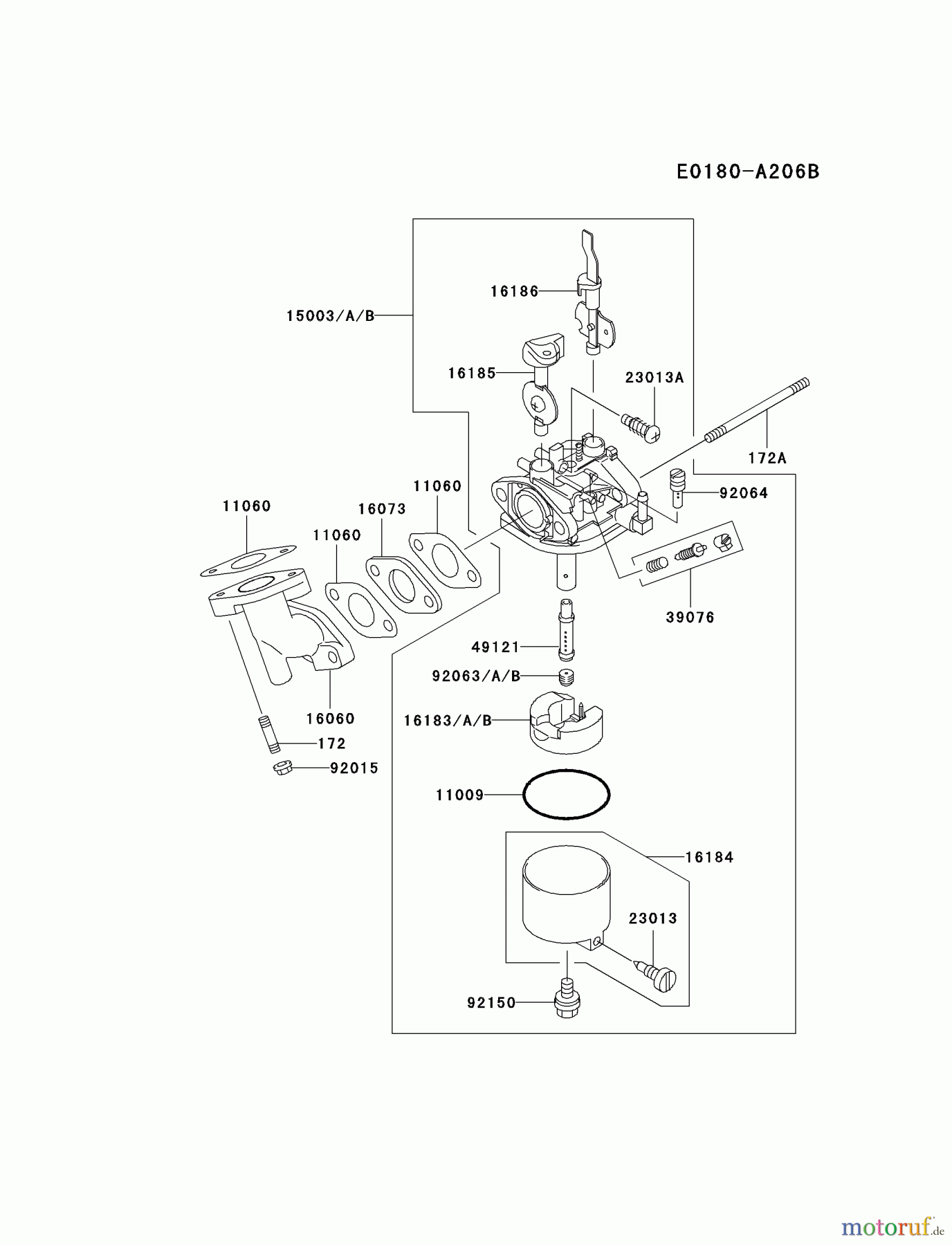  Kawasaki Geräte Stromerzeuger GEW20A-BS01 (GE2200A) - Kawasaki Generator CARBURETOR