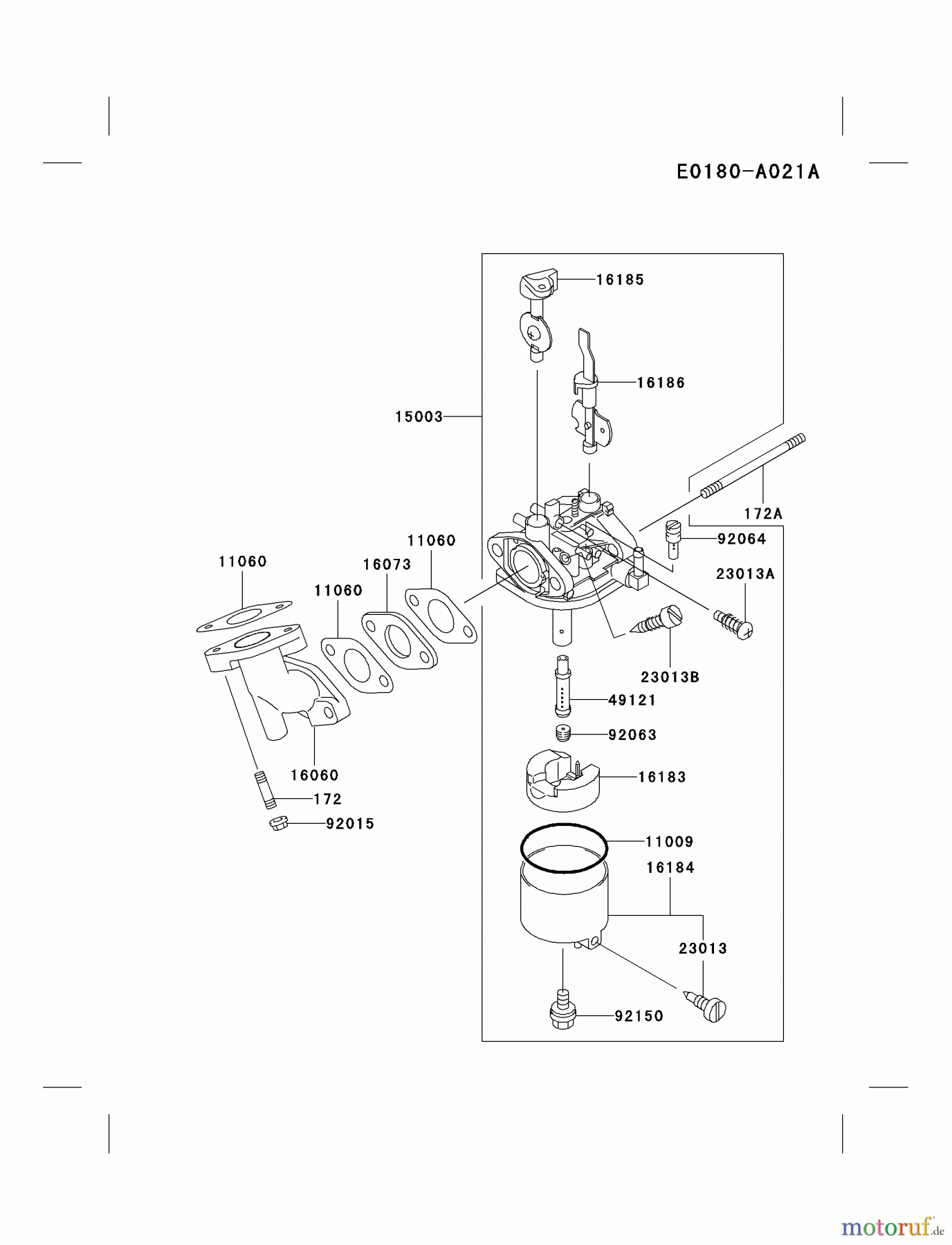  Kawasaki Geräte Stromerzeuger GEW90A-AS01 (GE2900A) - Kawasaki Generator CARBURETOR